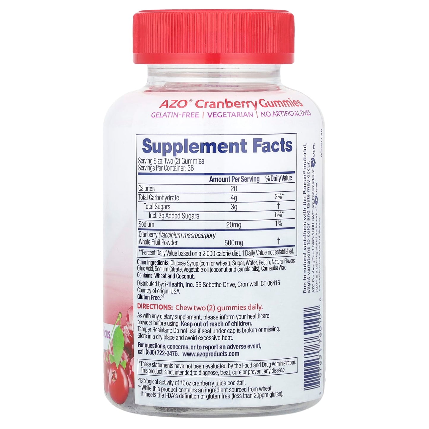 AZO, Cranberry Gummies, Berrylicious, 72 Gummies (250 mg per Gummy)