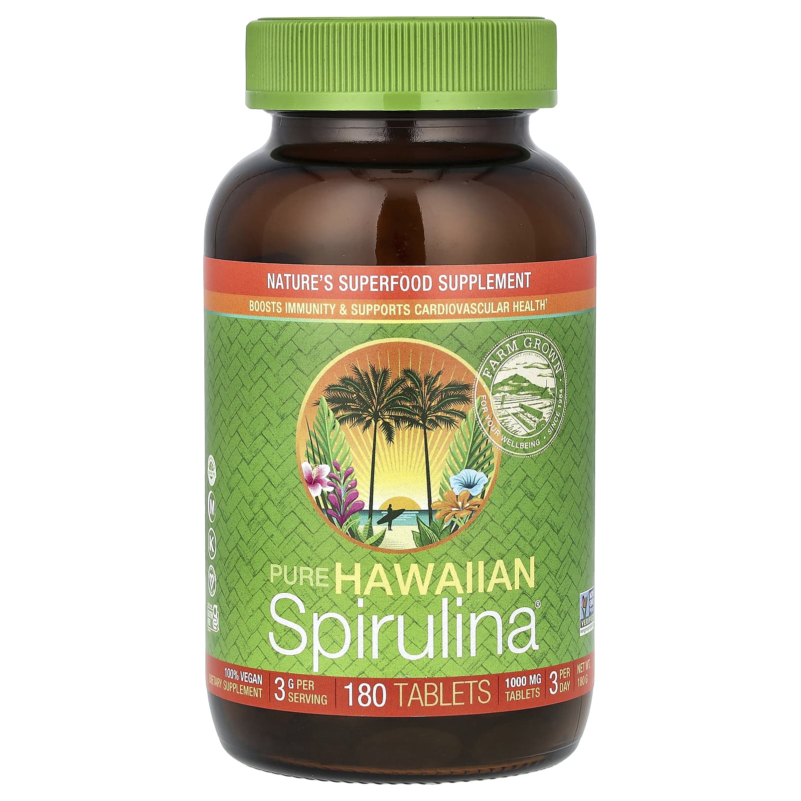 Nutrex Hawaii, Pure Hawaiian Spirulina®, 1,000 mg, 180 Tablets - Image 1