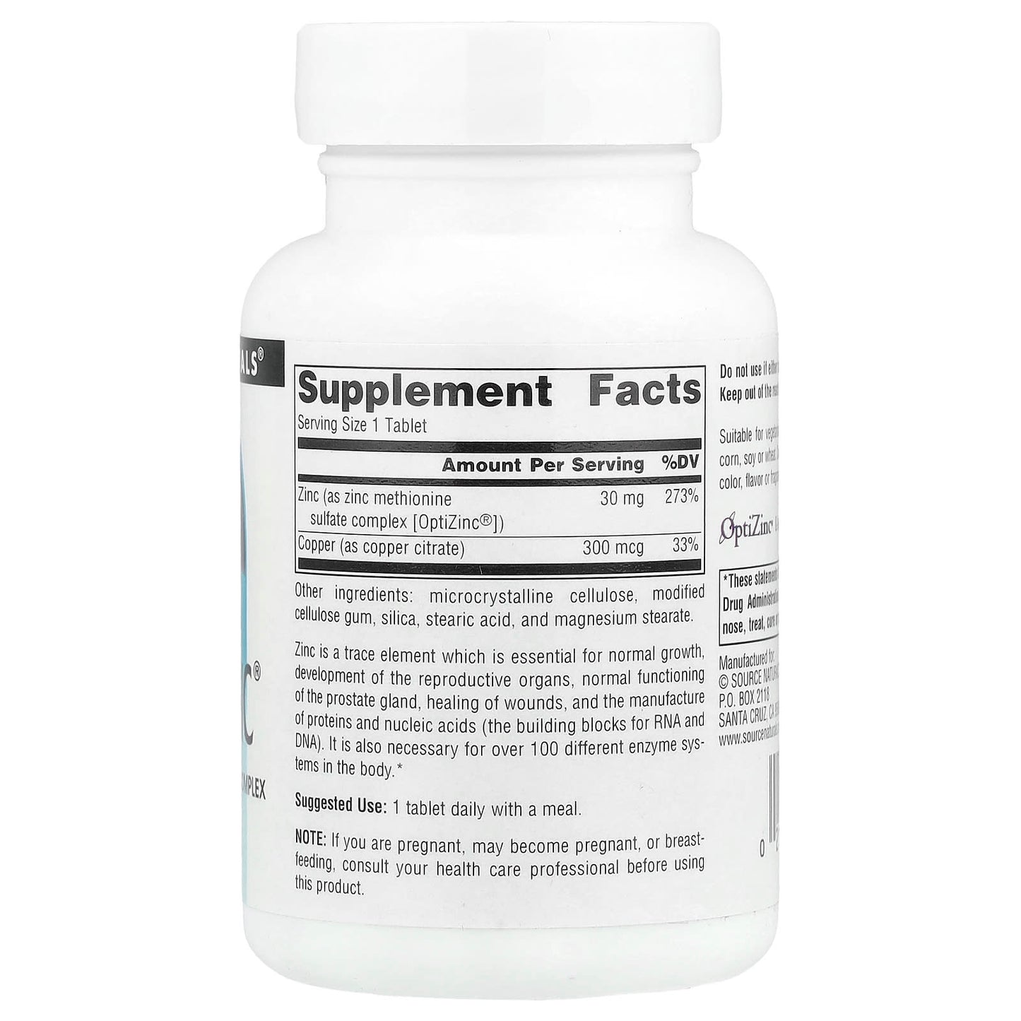 Source Naturals, OptiZinc®, 240 Tablets - Image 2