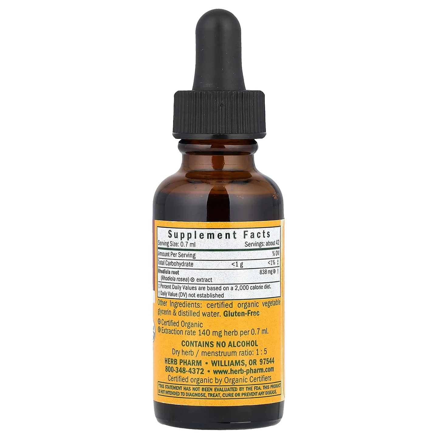 Herb Pharm Rhodiola Rosea Energy & Vitality USDA Organic Supplement - Image 2