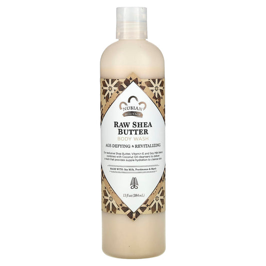 Nubian Heritage, Body Wash, Raw Shea Butter, 13 fl oz (384 ml) - Image 1