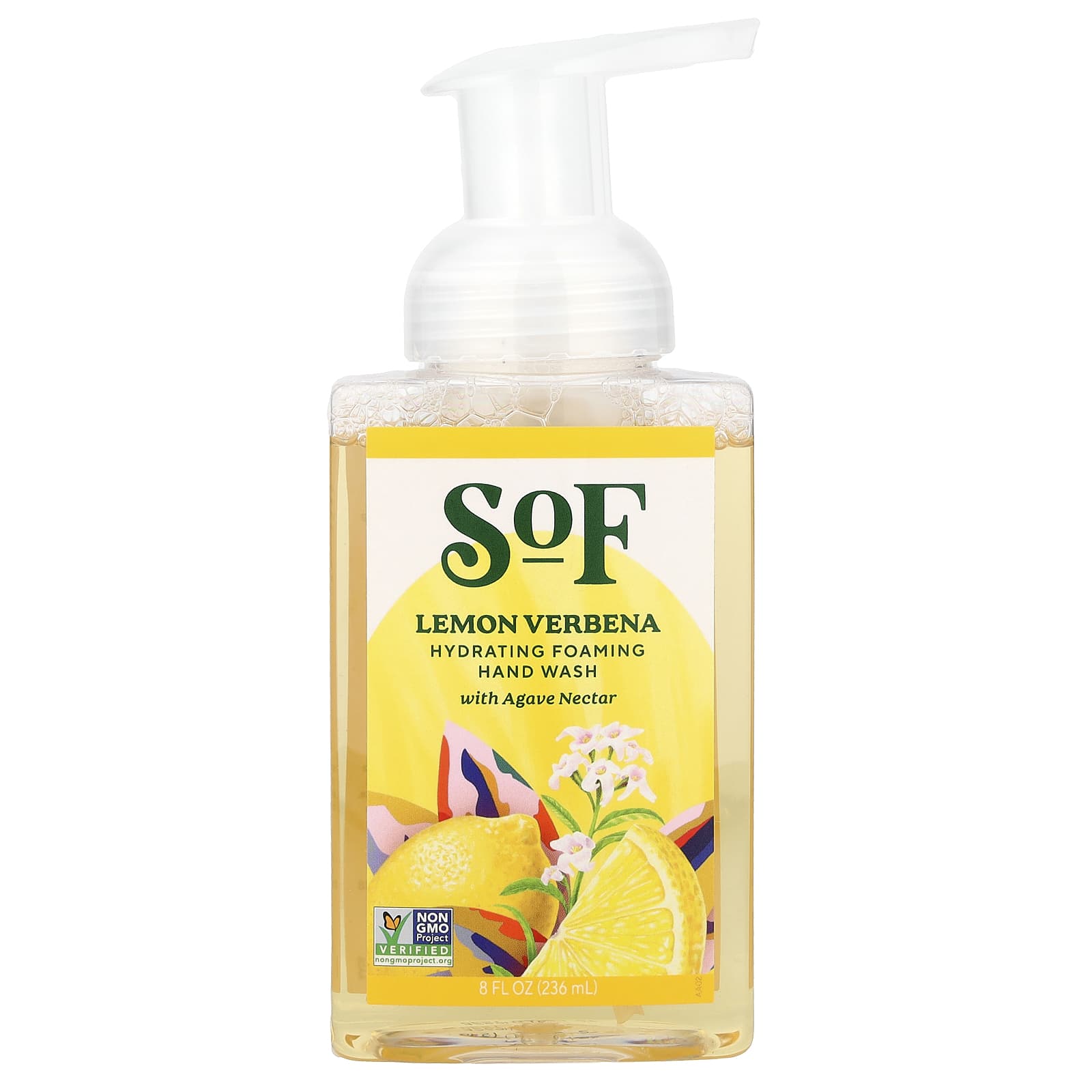SoF, Hydrating Foaming Hand Wash with Agave Nectar, Lemon Verbena, 8 fl oz (236 ml) - Image 1