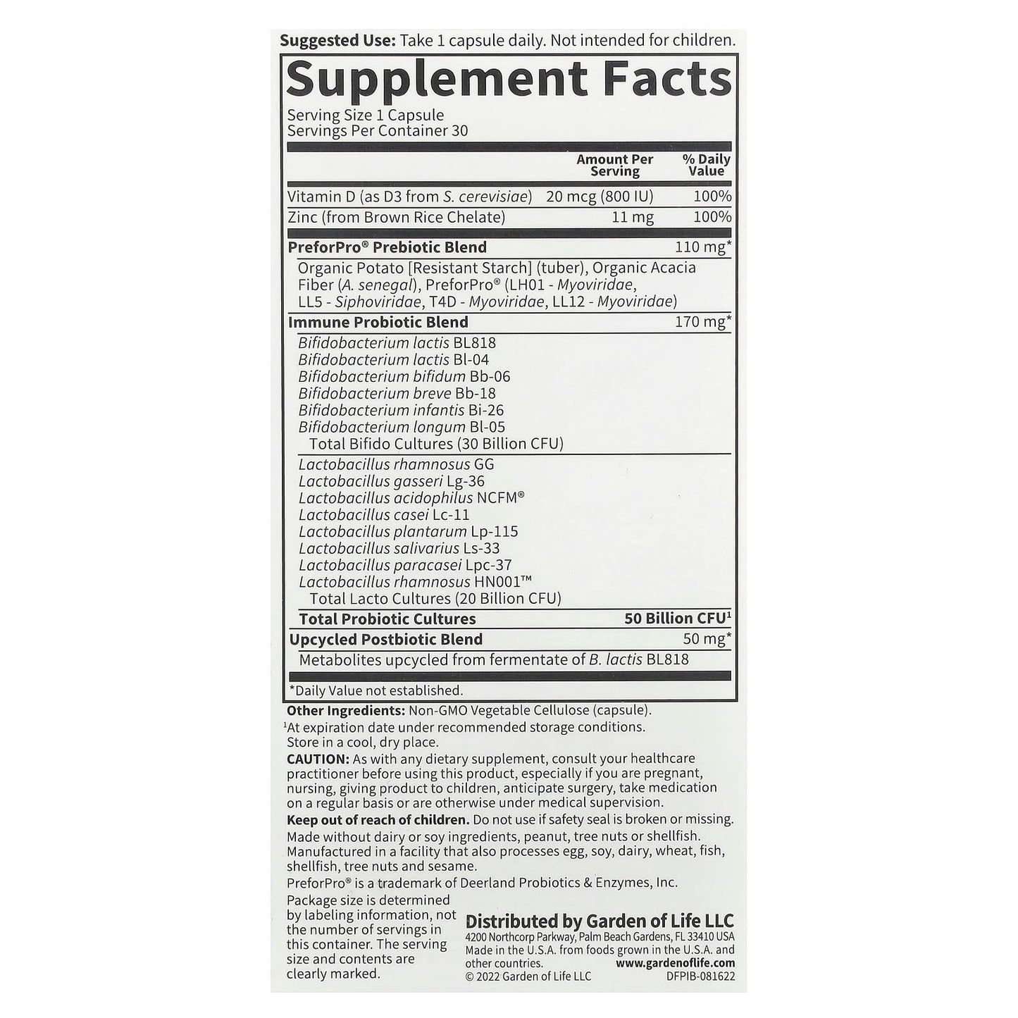 Boost Immune System with Garden of Life Probiotics Supplement - 30 Capsules - Image 2