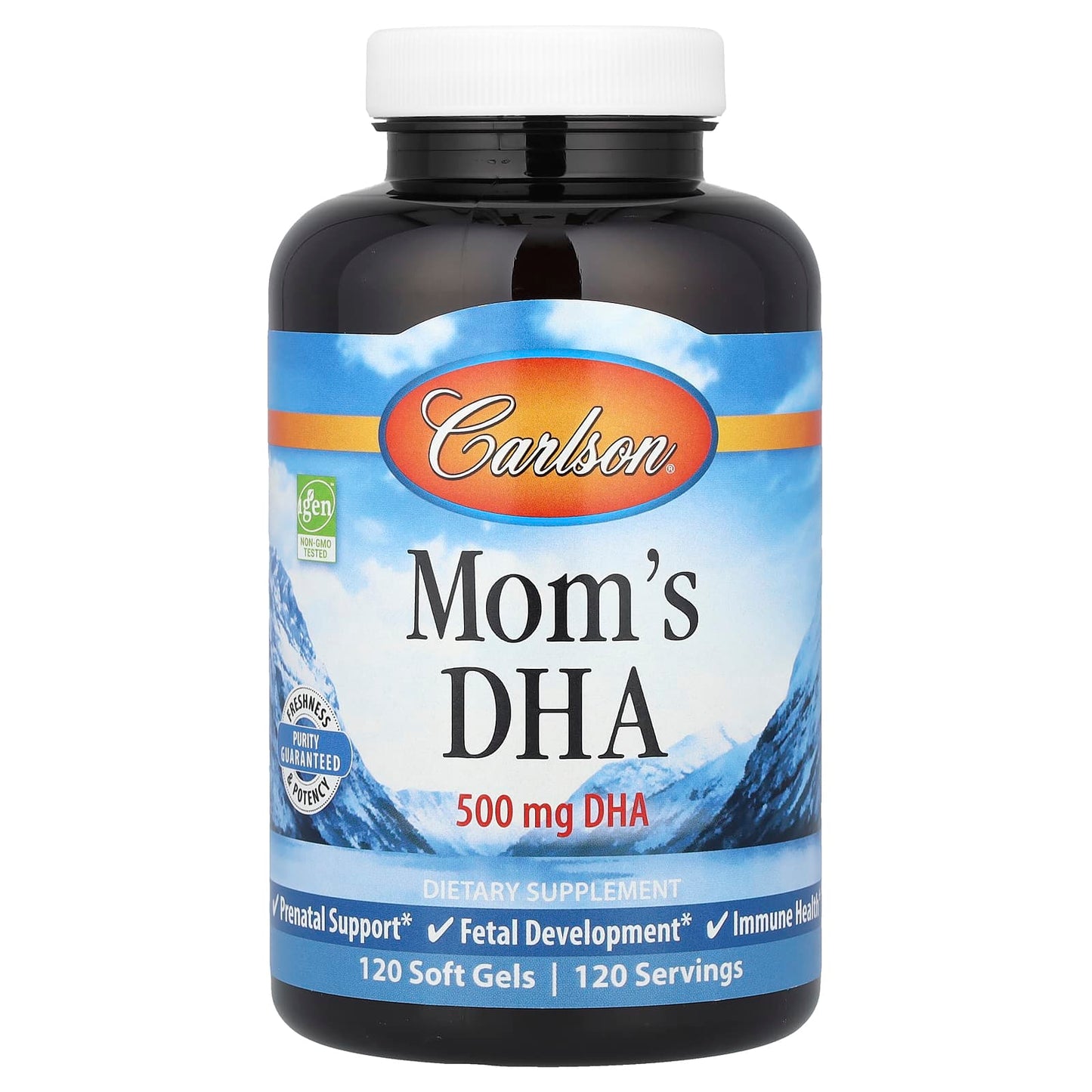 Carlson Mother's DHA 500mg 120 Soft Gels for Pregnancy & Lactation - Image 1