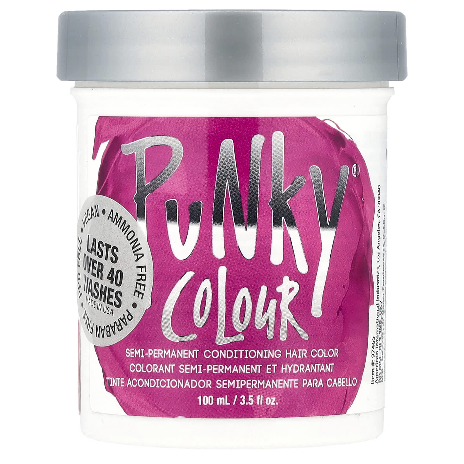 Punky Colour, Semi-Permanent Conditioning Hair Color, Flamingo Pink, 3.5 fl oz (100 ml) - Image 1