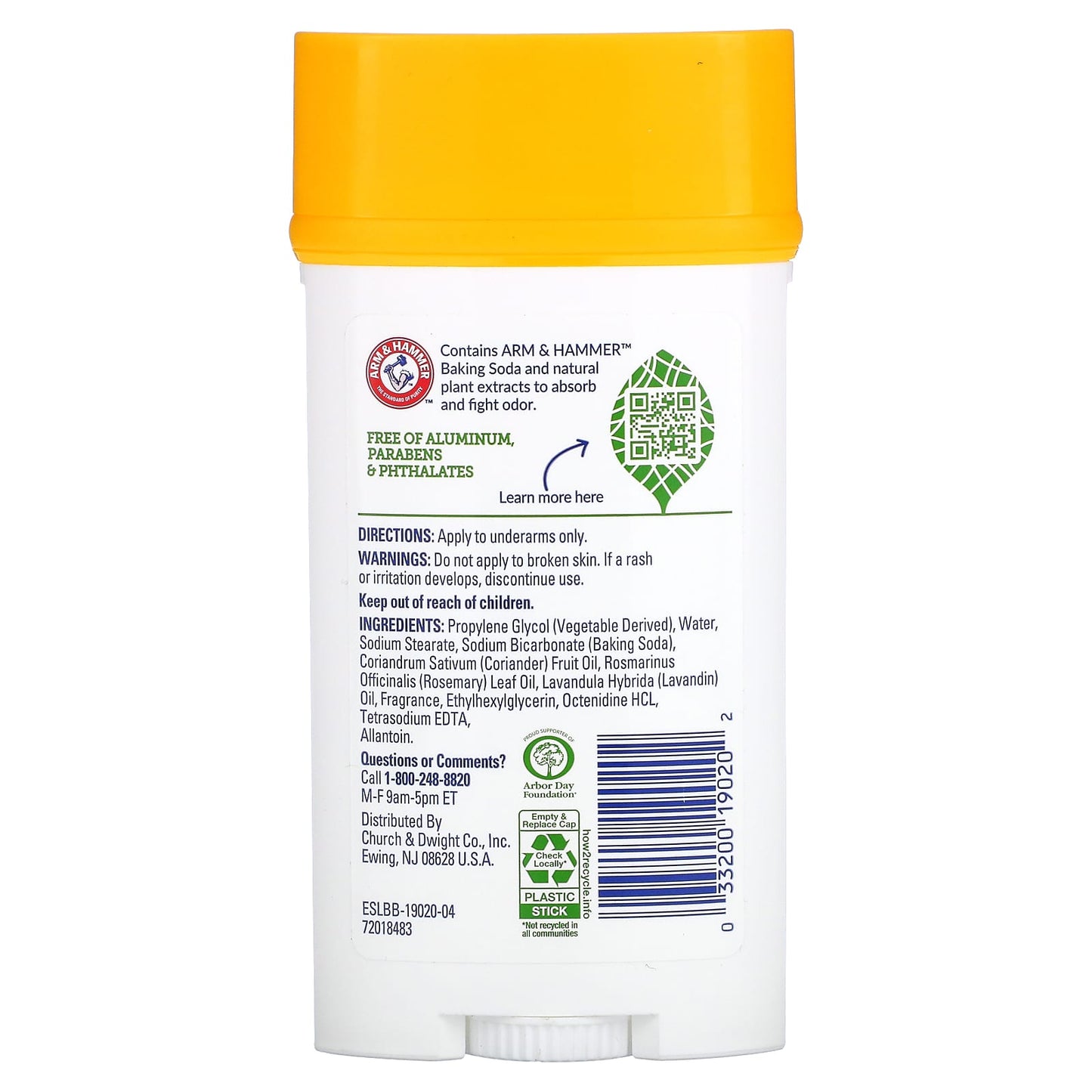 Arm & Hammer Natural Deodorant with Rosemary Lavender - 24H Odor Protection, Aluminum Free - Image 2