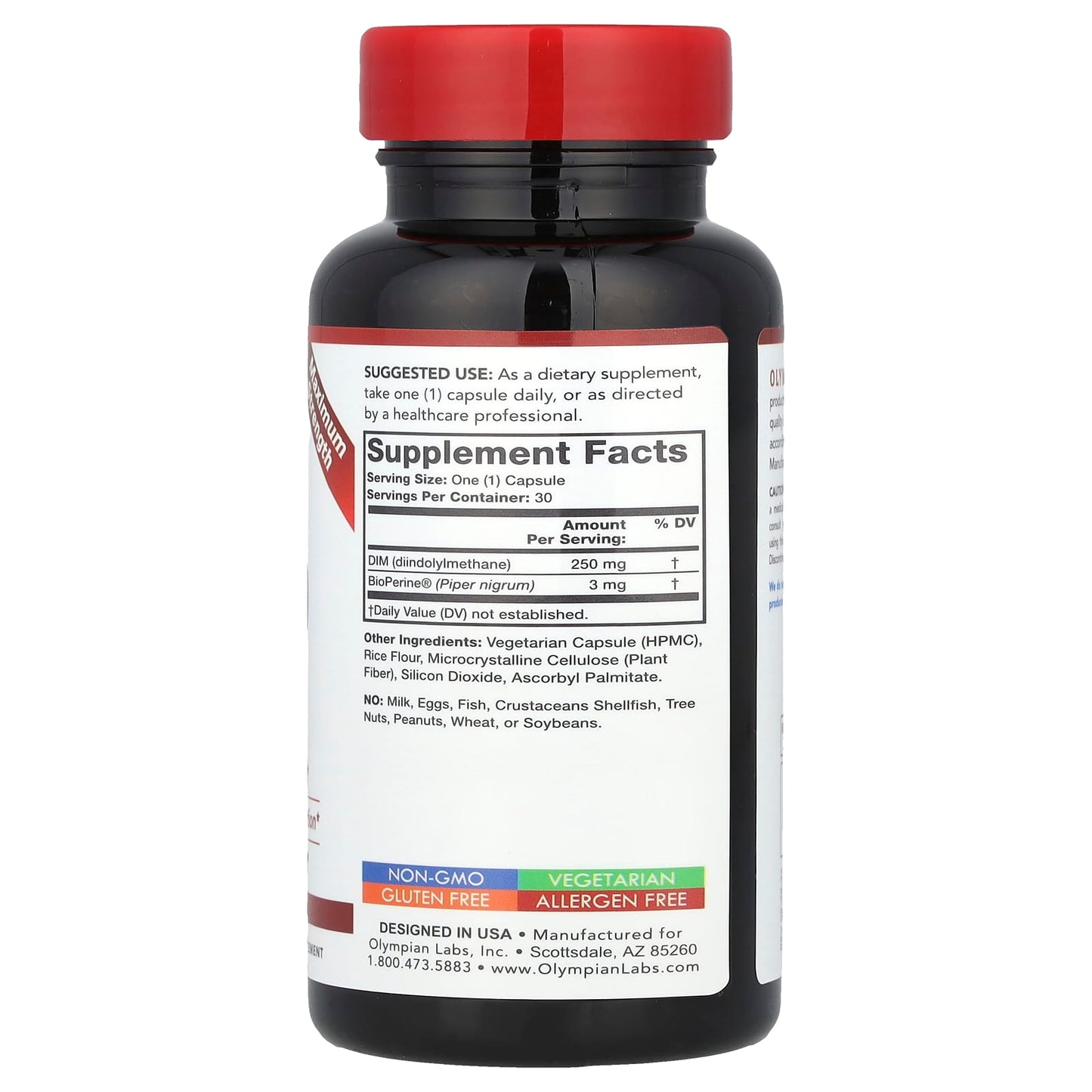 Olympian Labs, DIM-250, 30 Vegetarian Capsules - Image 2
