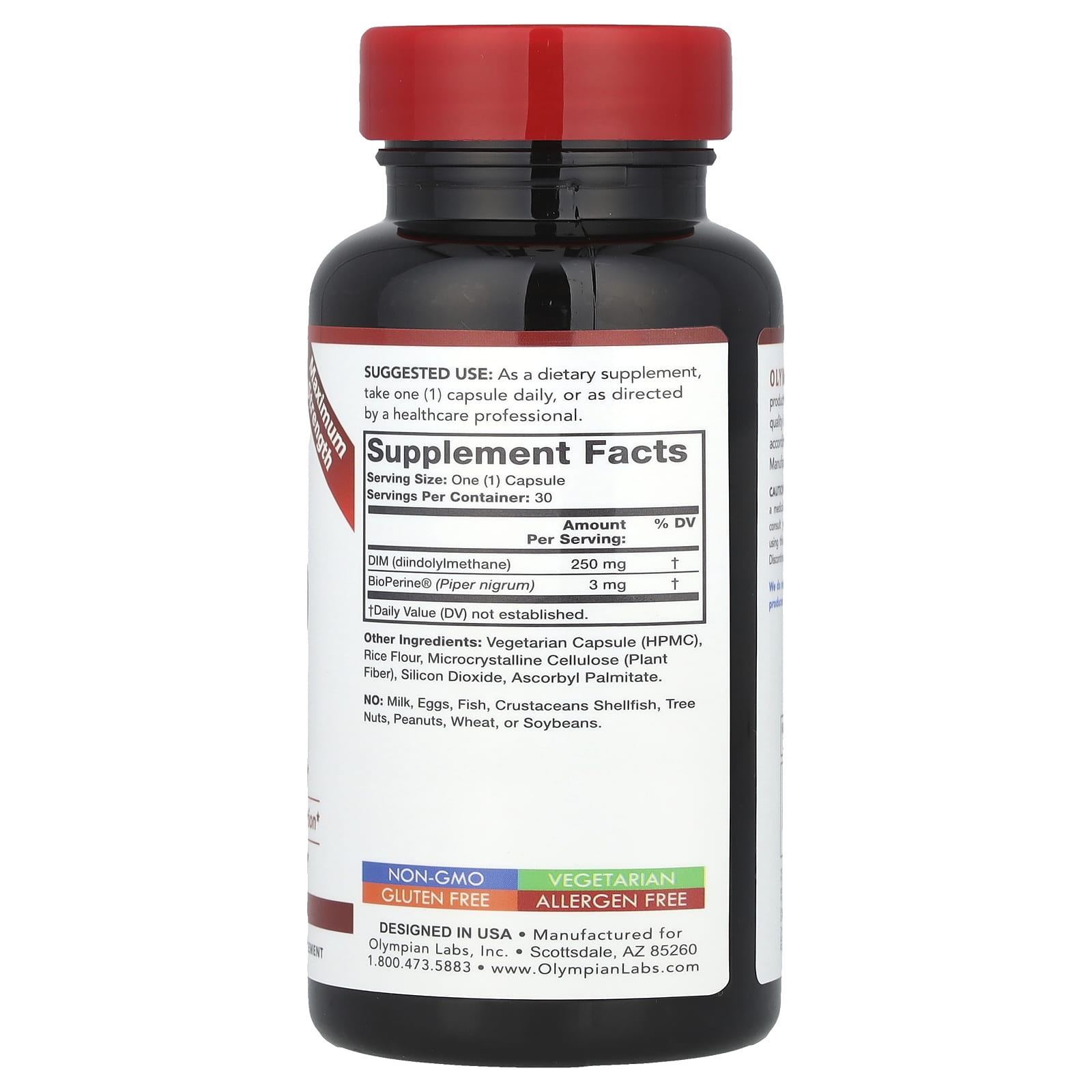 Olympian Labs, DIM-250, 30 Vegetarian Capsules - Image 2