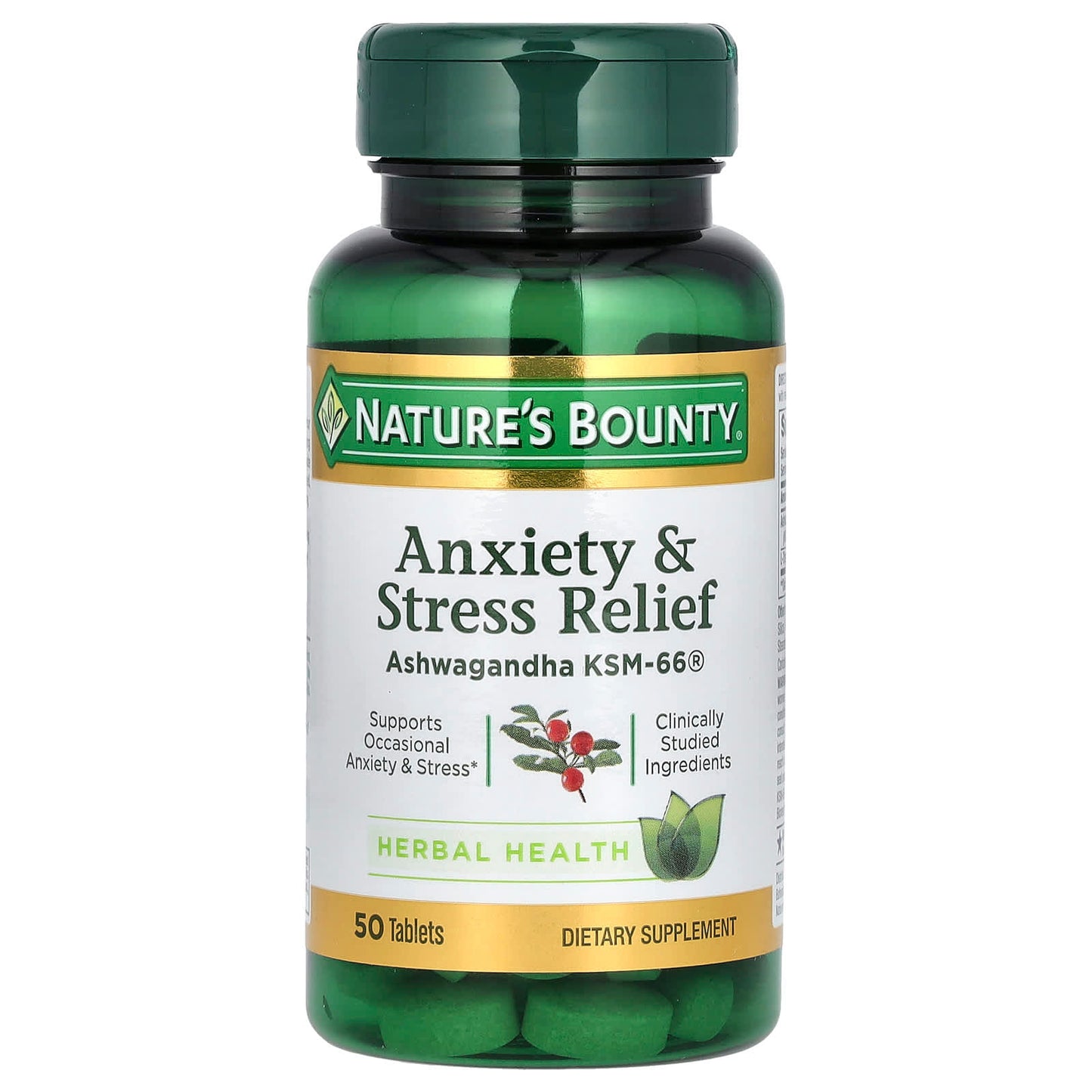 Nature's Bounty, Anxiety & Stress Relief, 50 Tablets - Image 1