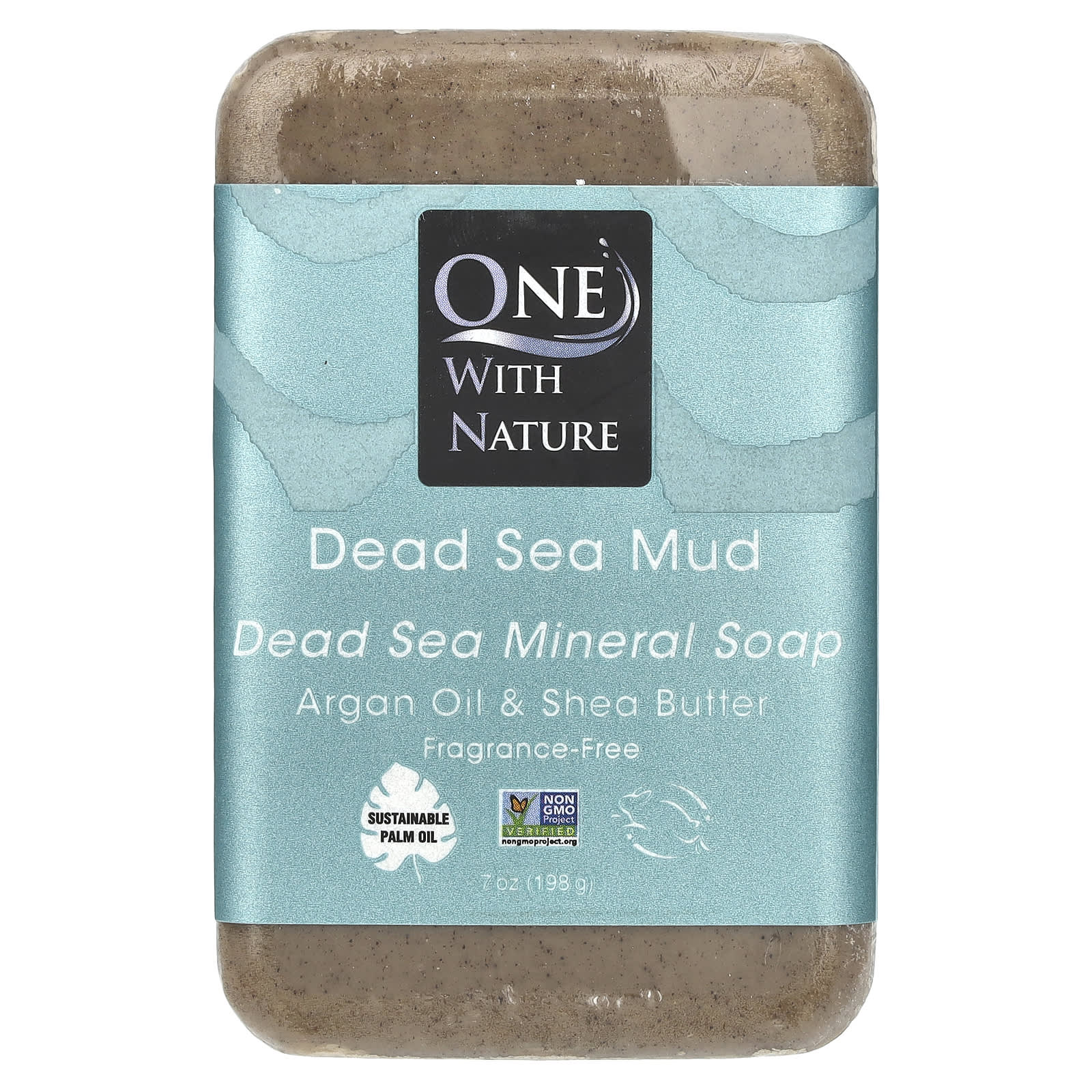 One with Nature, Dead Sea Mineral Bar Soap, Dead Sea Mud, Fragrance-Free, 7 oz (198 g) - Image 1