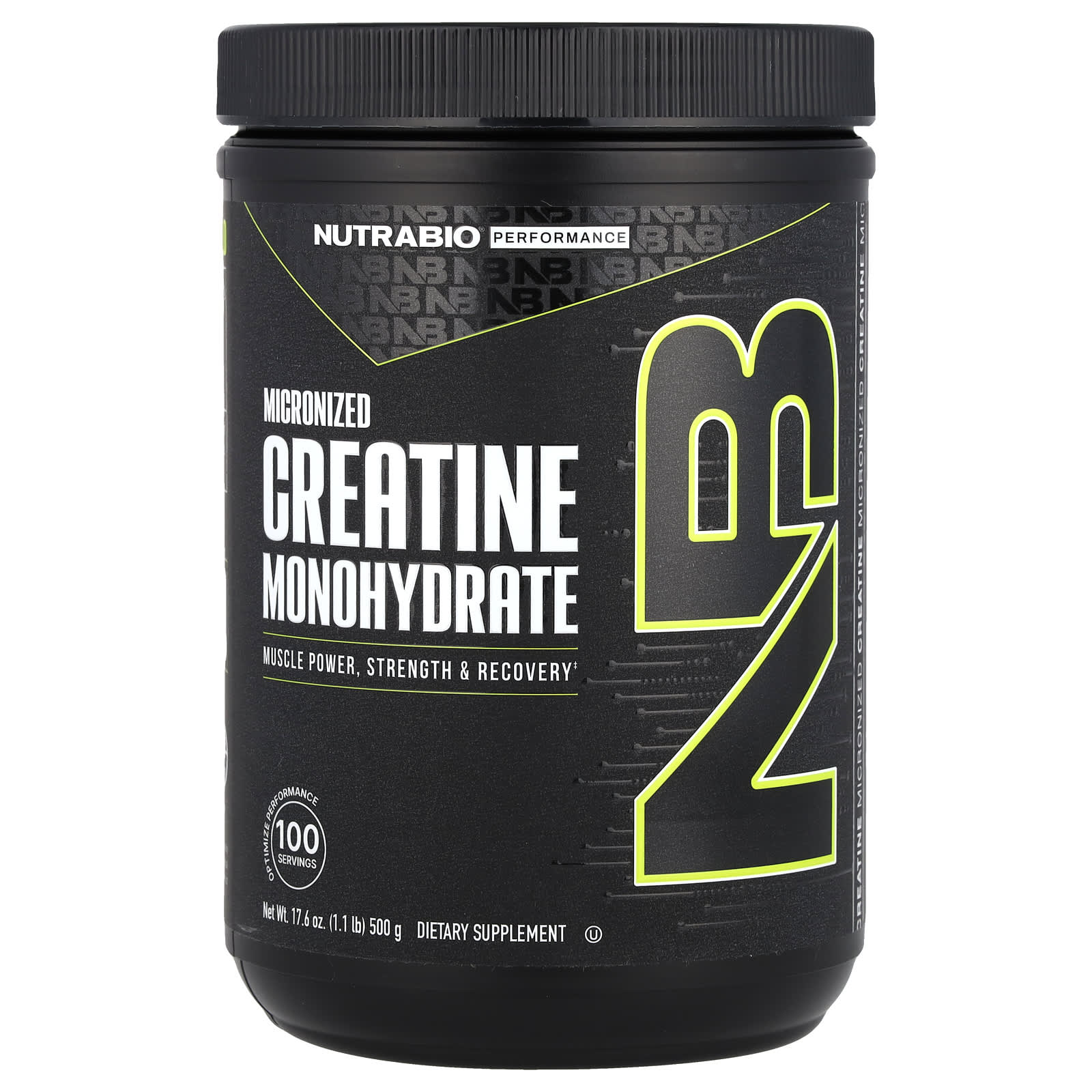 NutraBio, Performance, Micronized Creatine Monohydrate, 1.1 lbs (500 g) - Image 1