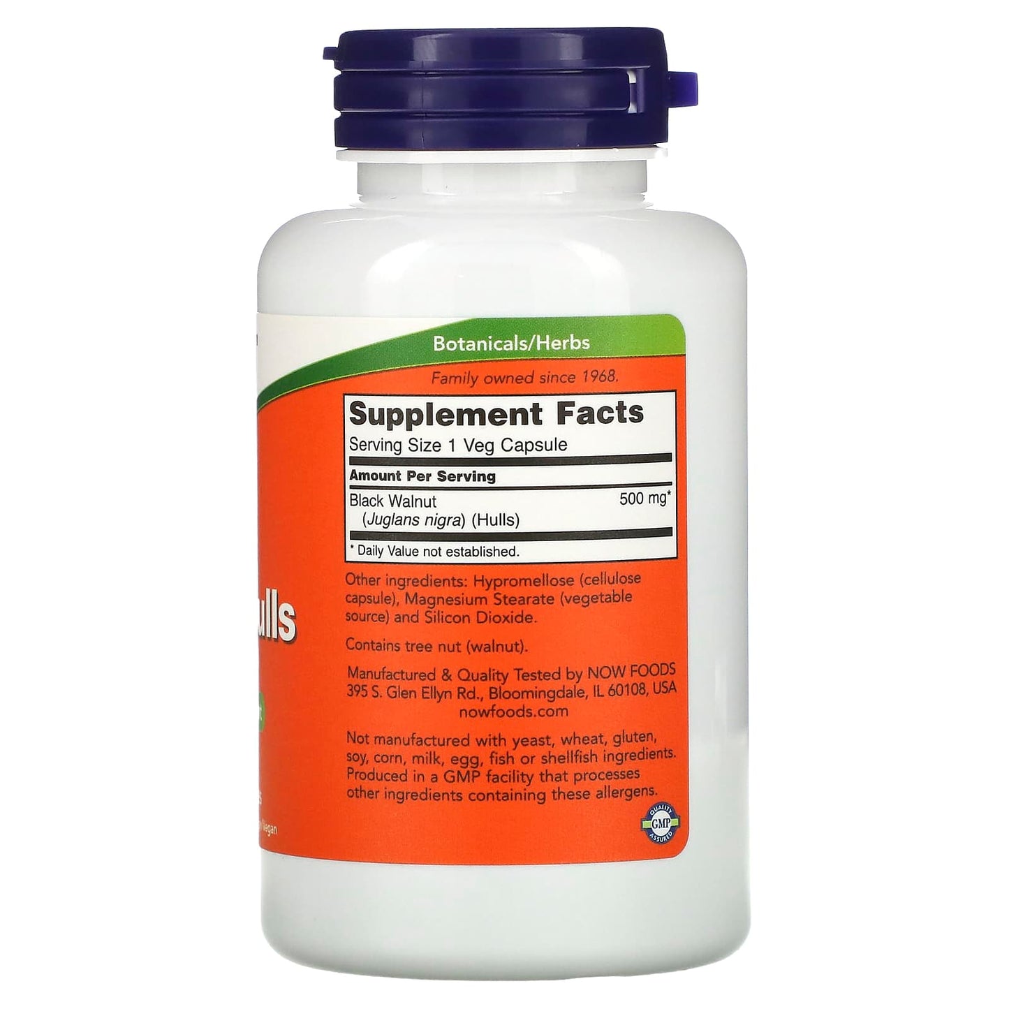 NOW Foods, Black Walnut Hulls, 500 mg, 100 Veg Capsules - Image 2