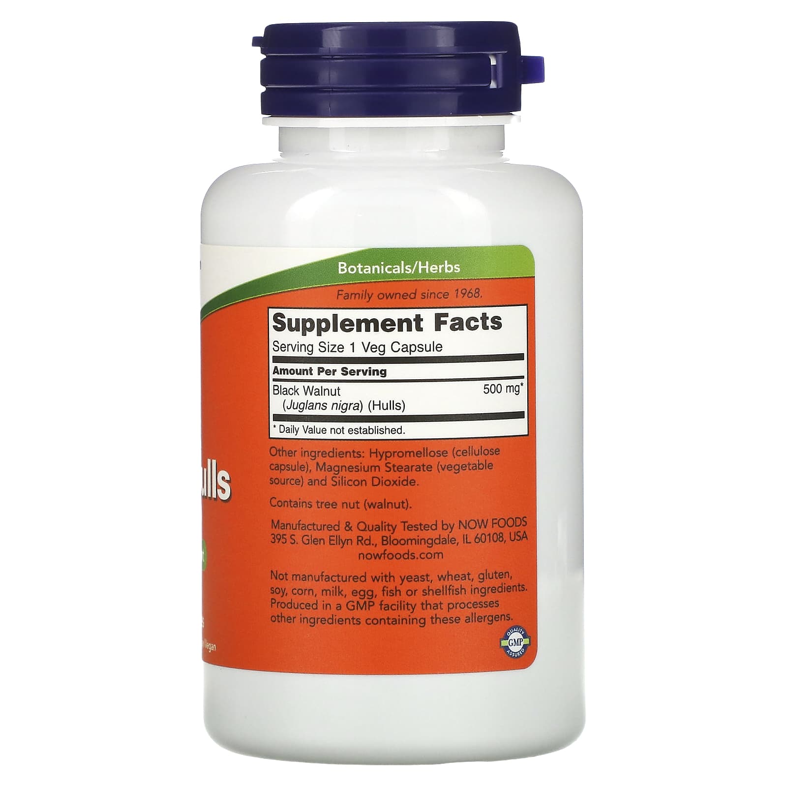 NOW Foods, Black Walnut Hulls, 500 mg, 100 Veg Capsules - Image 2