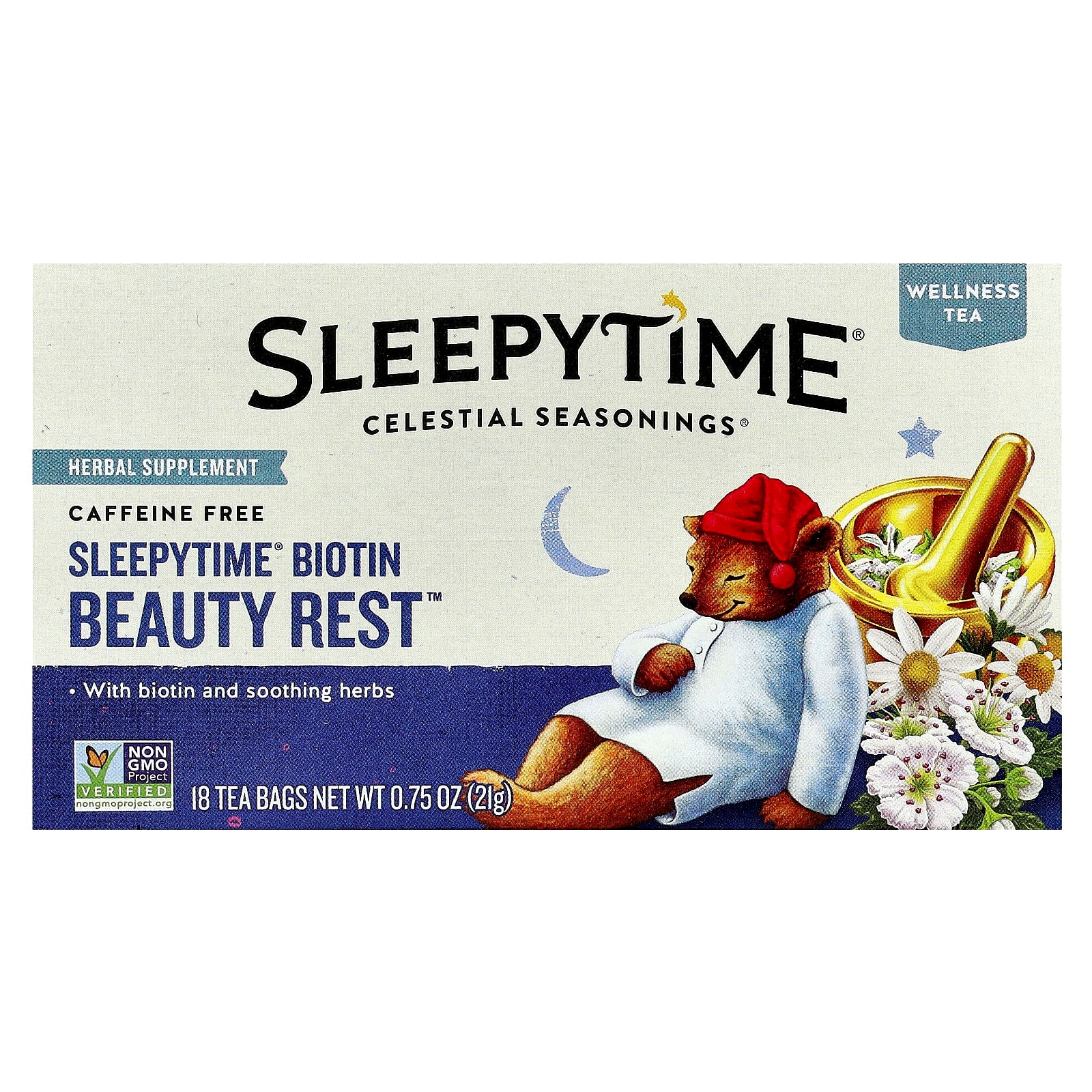 Celestial Seasonings Sleepytime Biotin Beauty Rest Caffeine Free Tea - Image 1