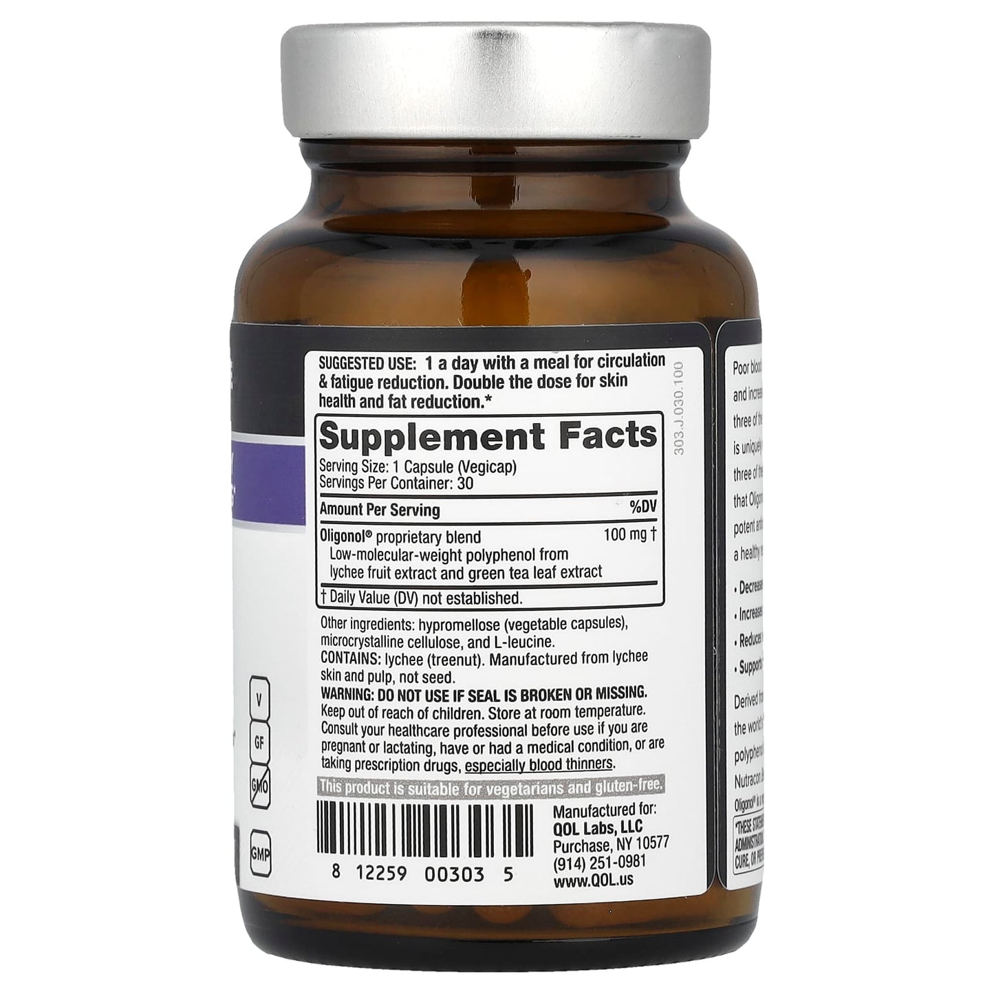 Quality of Life, Oligonol®, 100 mg , 30 Vegicaps - Image 2