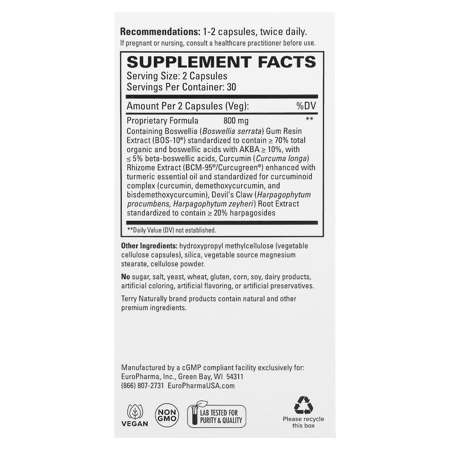Terry Naturally, Arthocin, 60 Capsules - Image 2