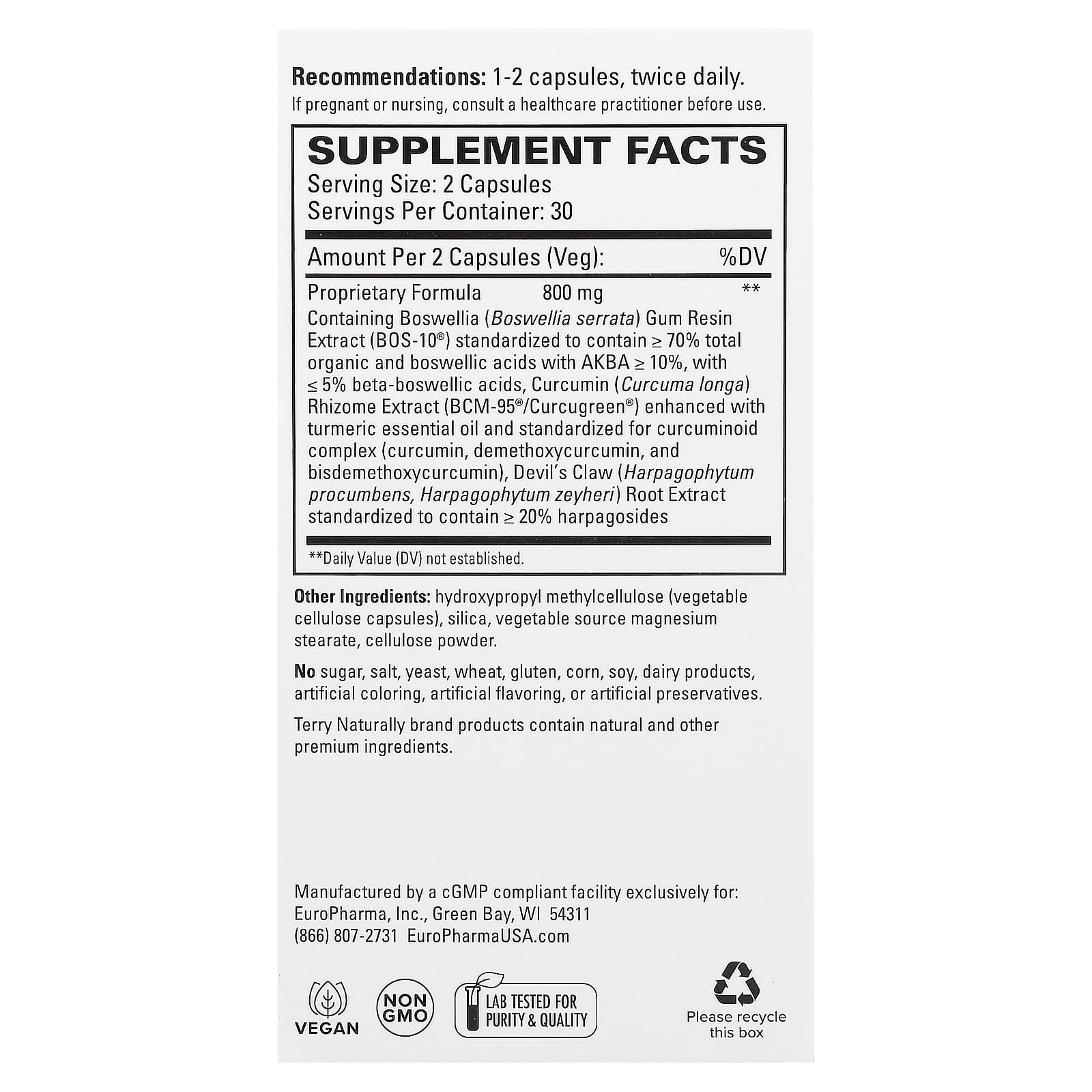 Terry Naturally, Arthocin, 60 Capsules - Image 2