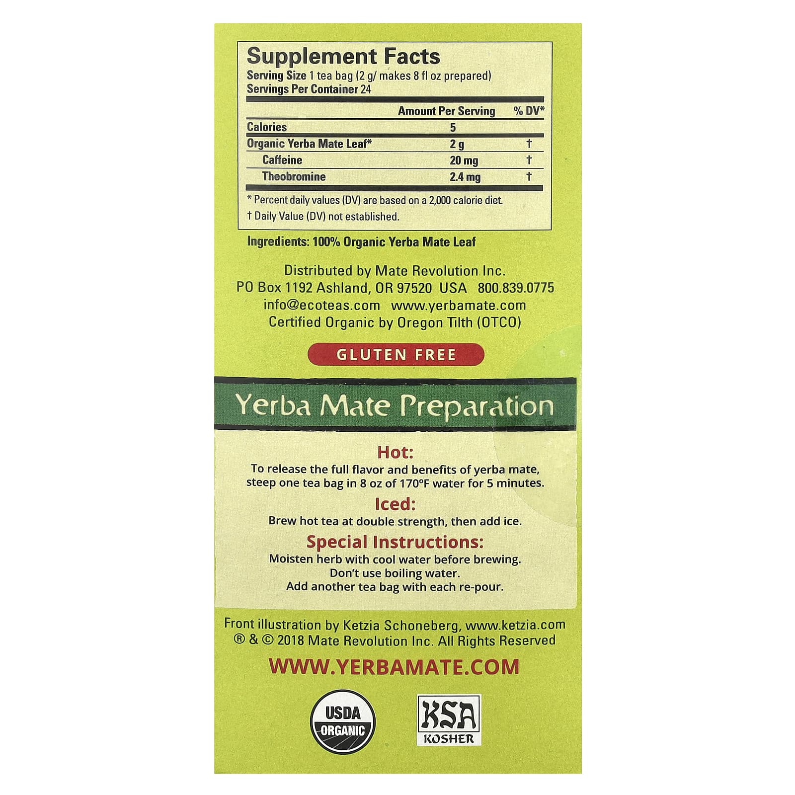 EcoTeas Yerba Mate Energy Tea - USDA Organic & Fair Trade - Image 2