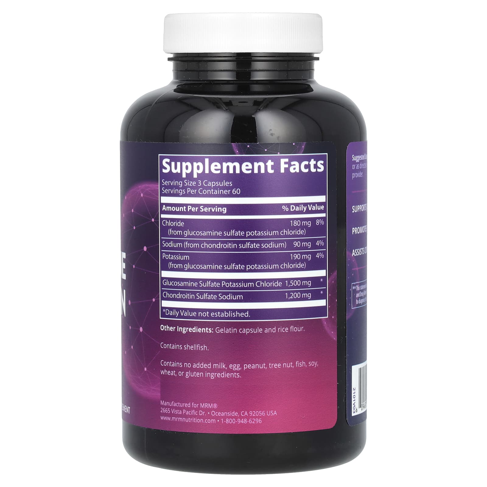 MRM Nutrition, Glucosamine Chondroitin, 180 Capsules - Image 2