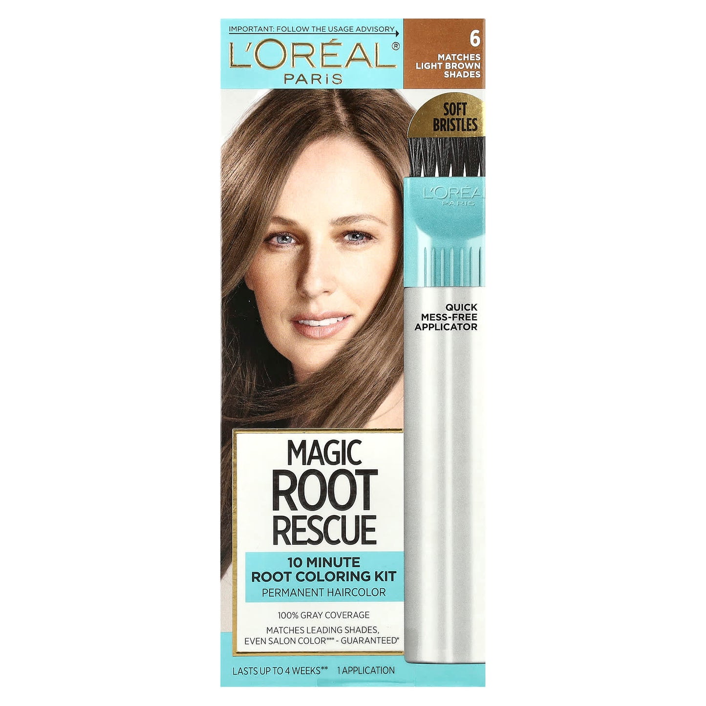 L'Oréal, Magic Root Rescue, 10 Minute Root Coloring Kit, 6 Light Brown, 1 Application - Image 1