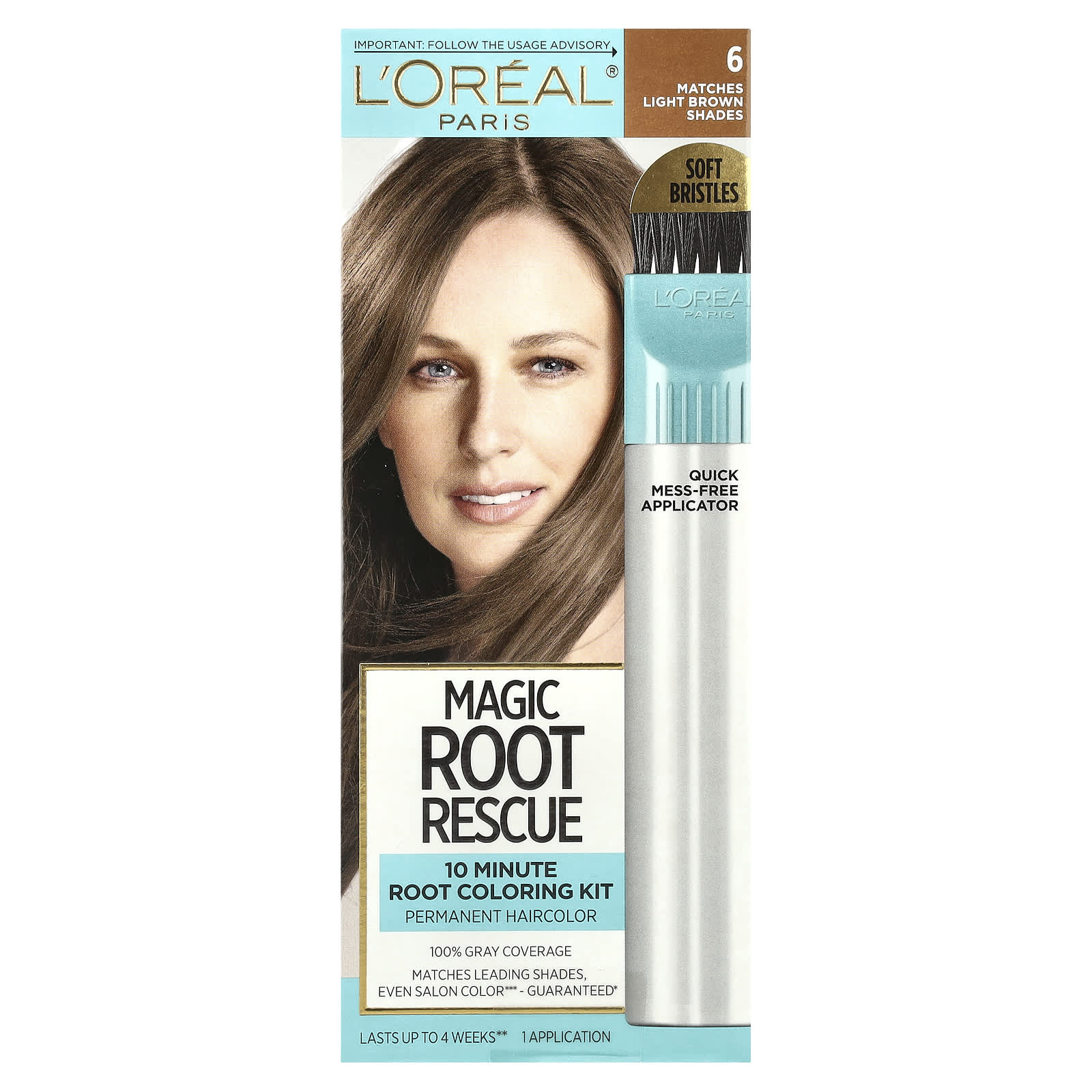 L'Oréal, Magic Root Rescue, 10 Minute Root Coloring Kit, 6 Light Brown, 1 Application - Image 1