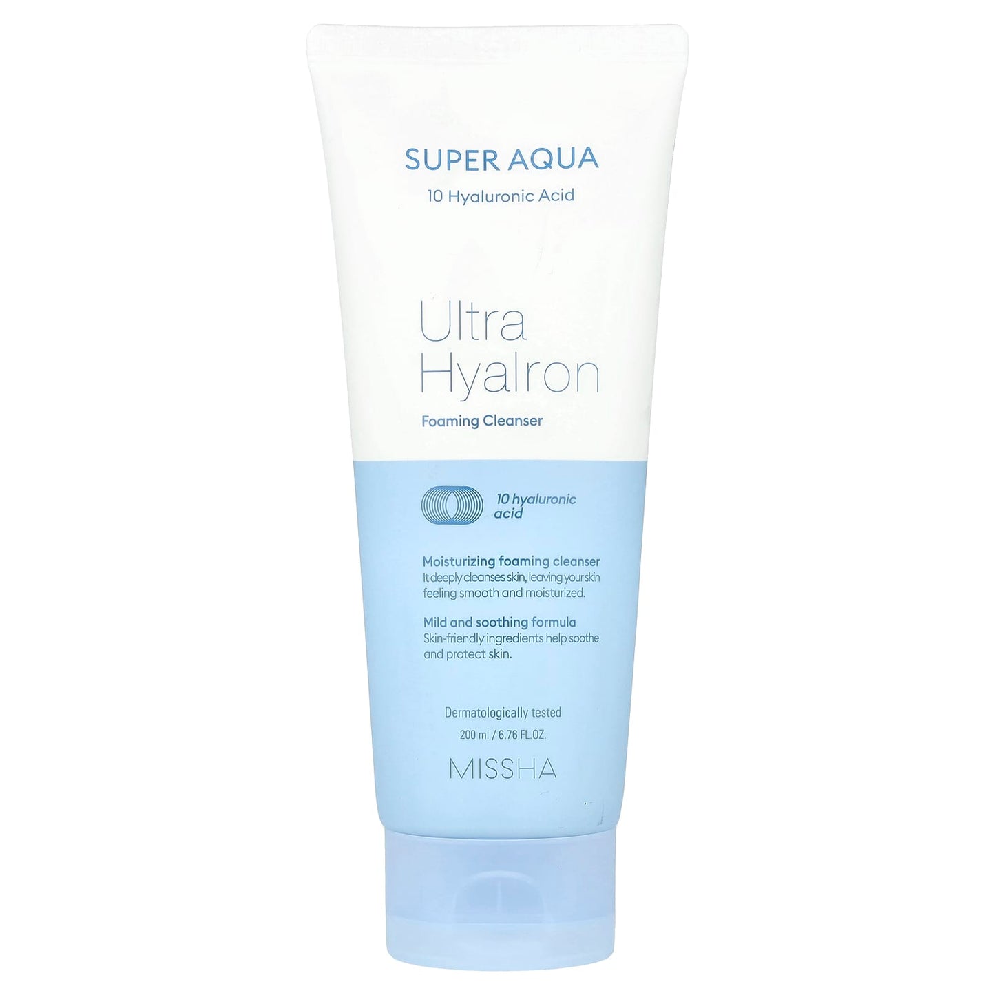 Missha, Super Aqua, Ultra Hyalron Foaming Cleanser, 6.76 fl oz (200 ml) - Image 1