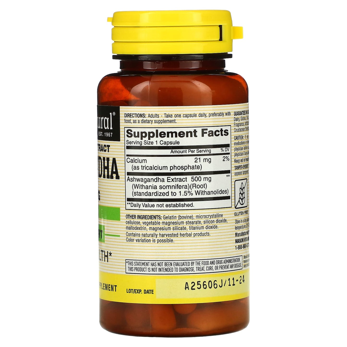 Mason Natural, Standardized Extract Ashwagandha, 60 Capsules - Image 2