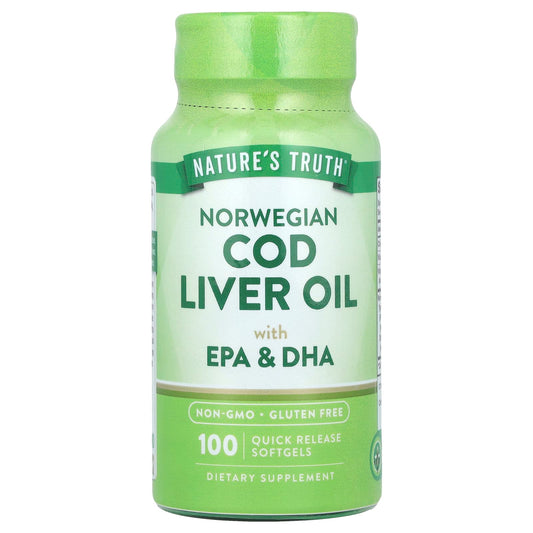 Nature's Truth, Norwegian Cod Liver Oil with EPA & DHA, 100 Quick Release Softgels - Image 1