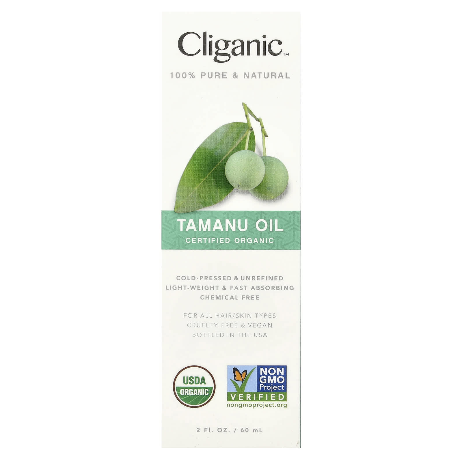 Cliganic Organic Tamanu Oil for Skin & Hair, 100% Natural 2 fl oz - Image 2