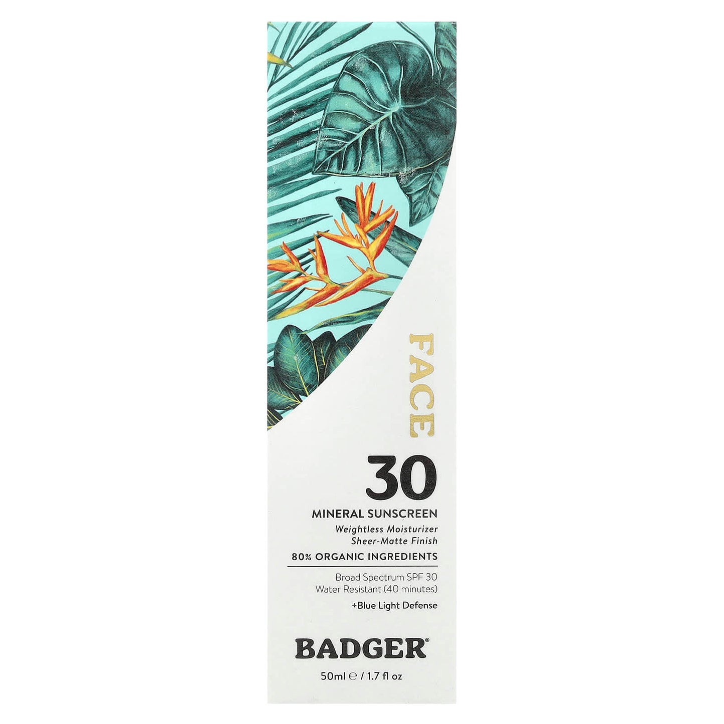 Badger Face Mineral Sunscreen, SPF 30, Water Resistant - Image 2
