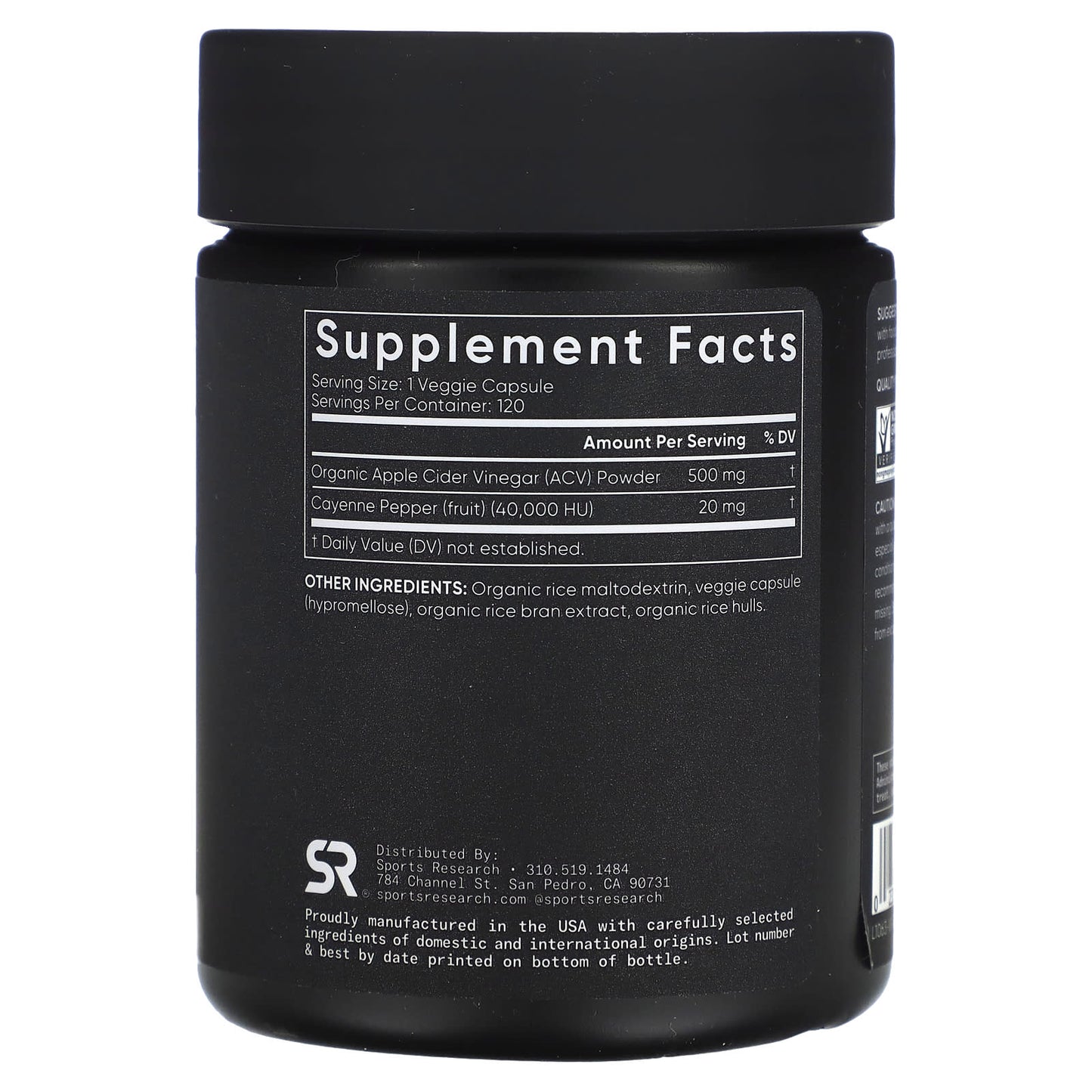 Sports Research, Apple Cider Vinegar, 120 Veggie Capsules - Image 2