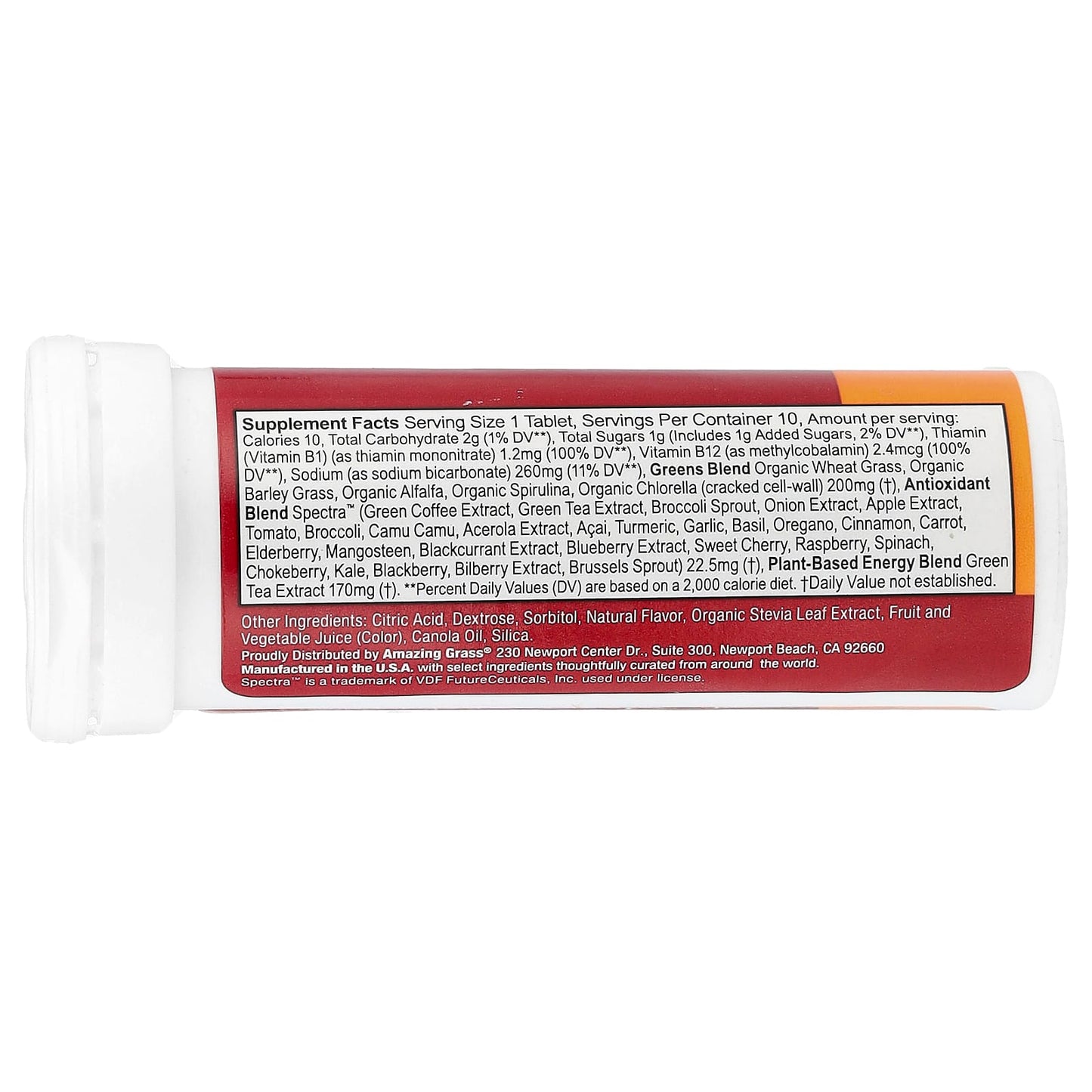 Amazing Grass Fizzy Green Tablets, Tropical Energy Boost, 10 Tablets - Image 2