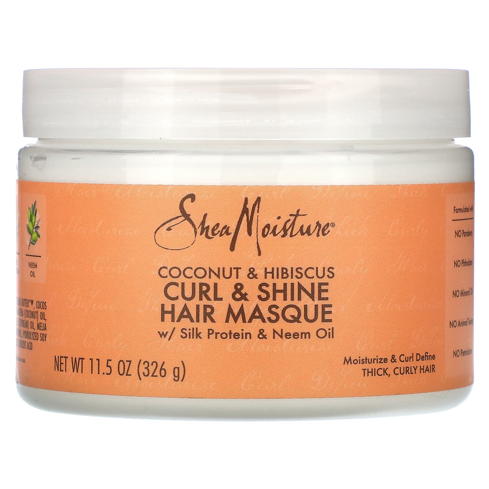 SheaMoisture, Curl & Shine Hair Masque, Coconut & Hibiscus, 11.5 oz (326 g) - Image 1