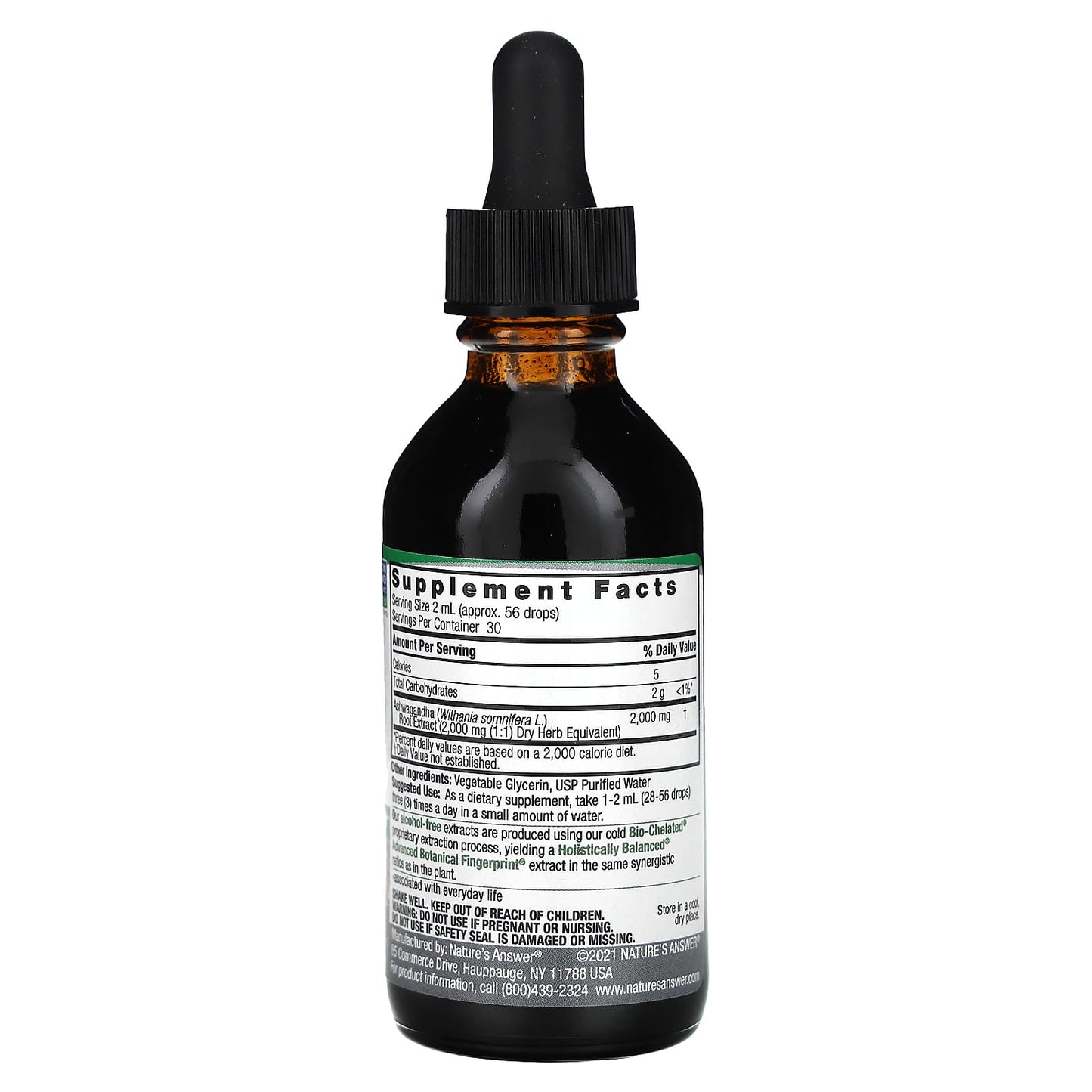 Nature's Answer, Ashwagandha Root, Fluid Extract, Alcohol-Free, 2,000 mg, 2 fl oz (60 ml) - Image 2