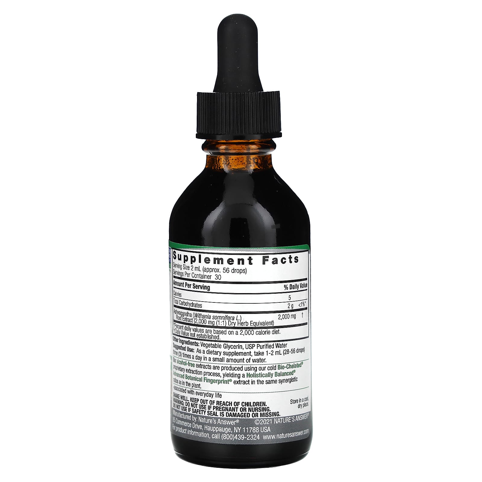 Nature's Answer, Ashwagandha Root, Fluid Extract, Alcohol-Free, 2,000 mg, 2 fl oz (60 ml) - Image 2