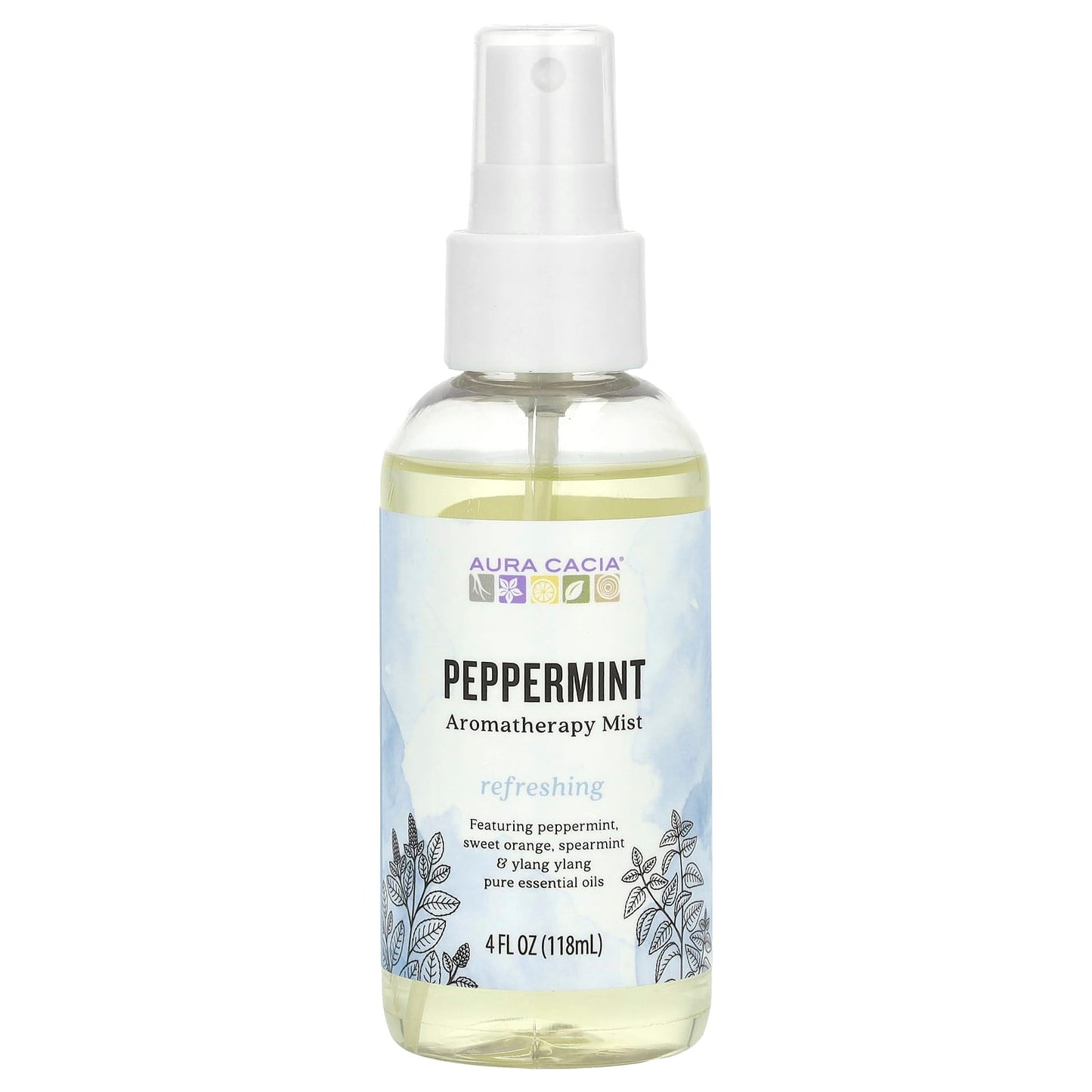 Aura Cacia Peppermint Aromatherapy Mist, 4 fl oz (118 ml) - Image 1