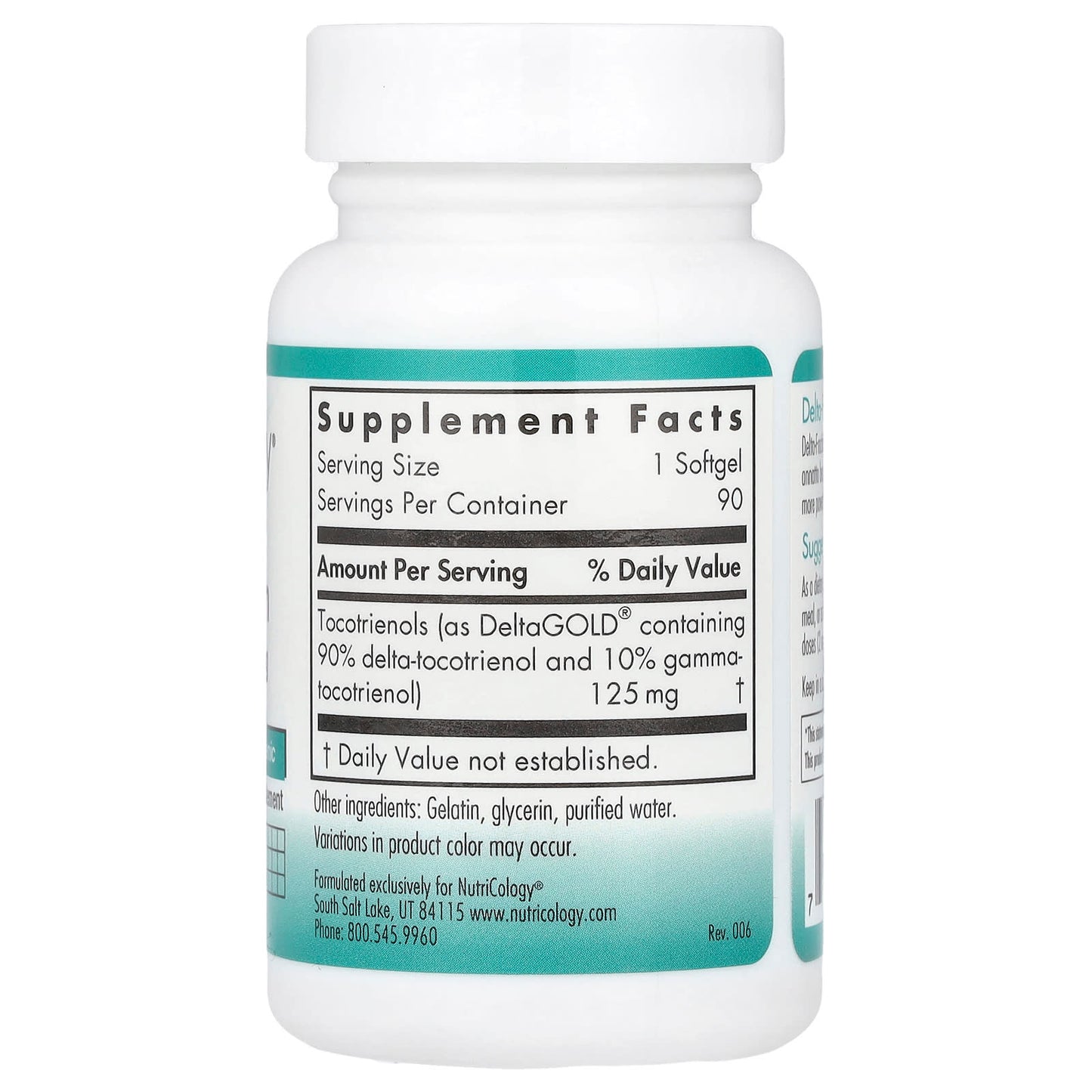 Nutricology, Delta-Fraction Tocotrienols, 125 mg, 90 Softgels - Image 2