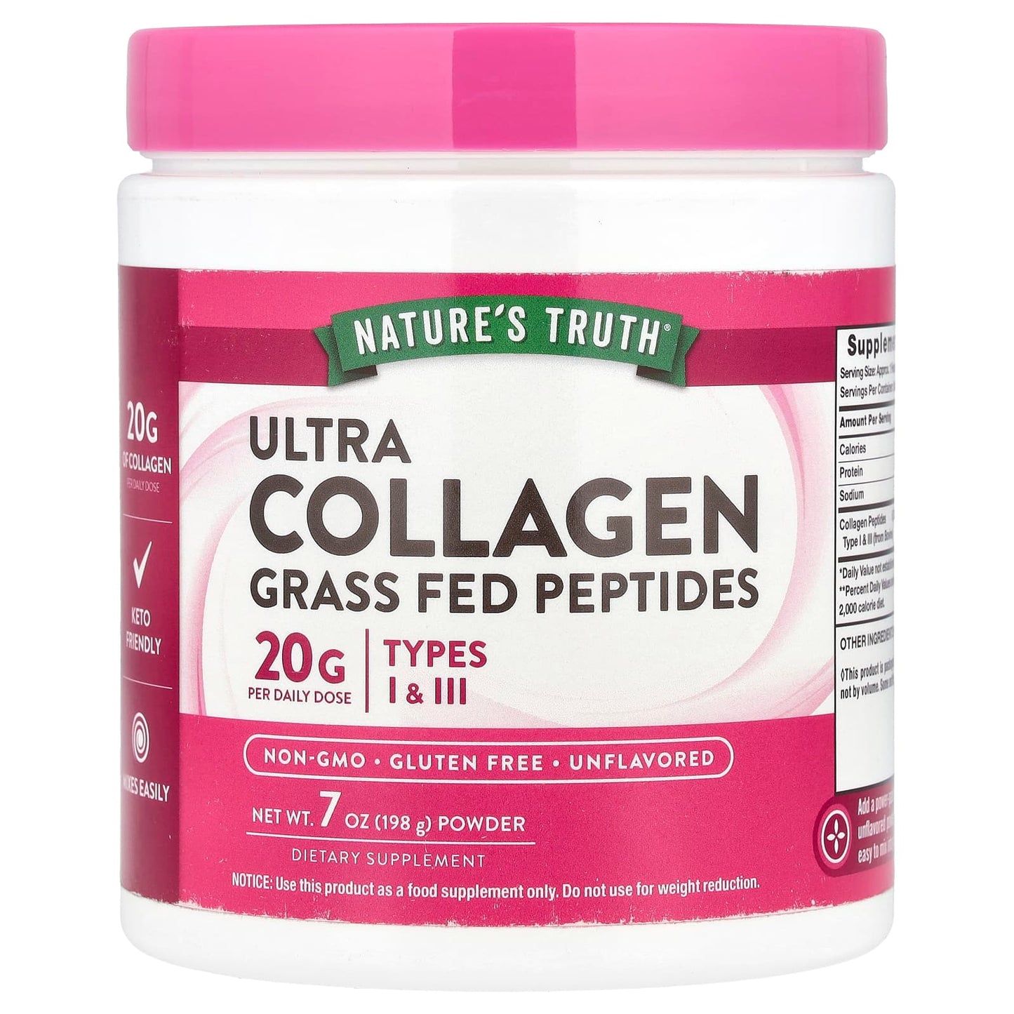 Nature's Truth, Ultra Collagen Powder, Unflavored, 7 oz (198 g) - Image 1