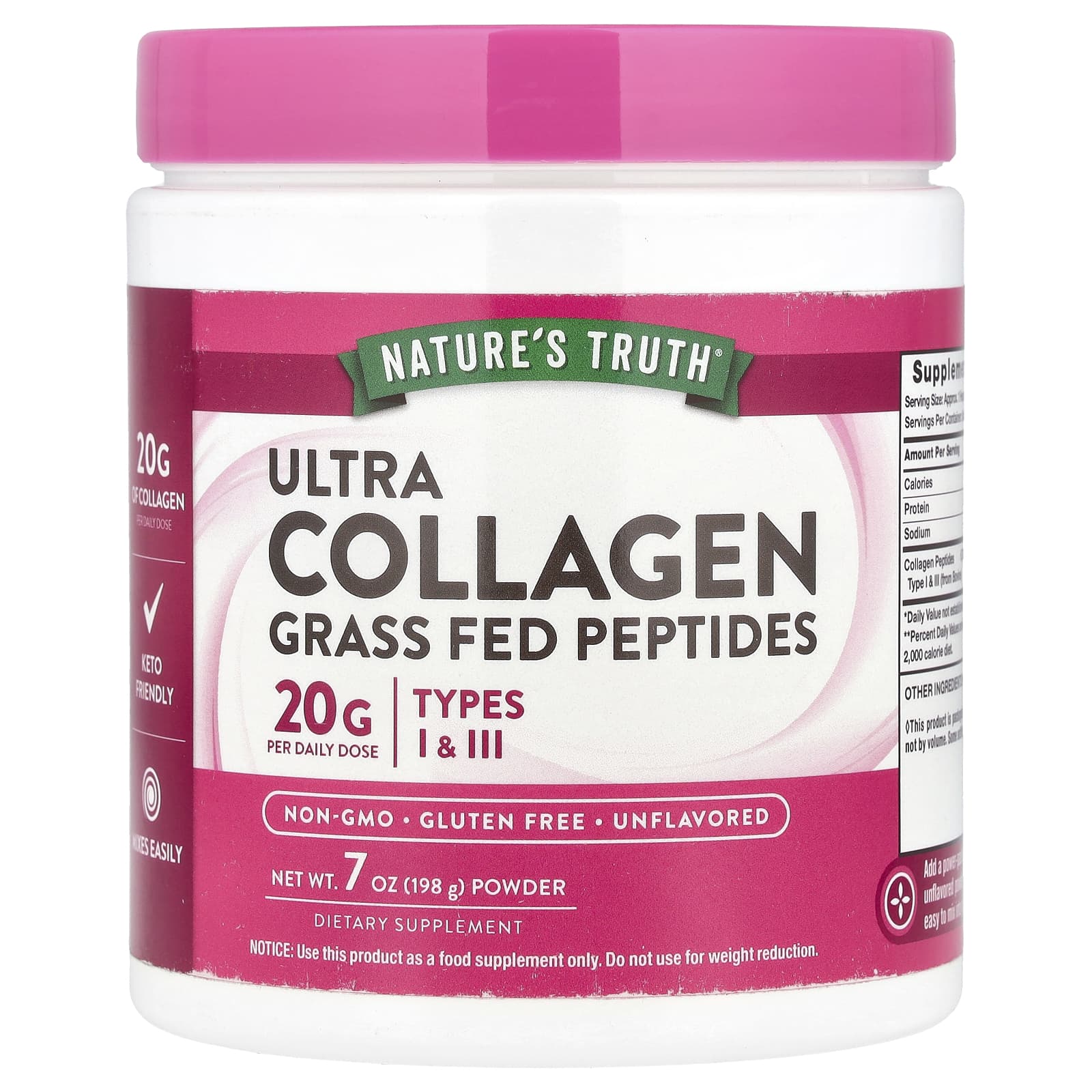 Nature's Truth, Ultra Collagen Powder, Unflavored, 7 oz (198 g) - Image 1