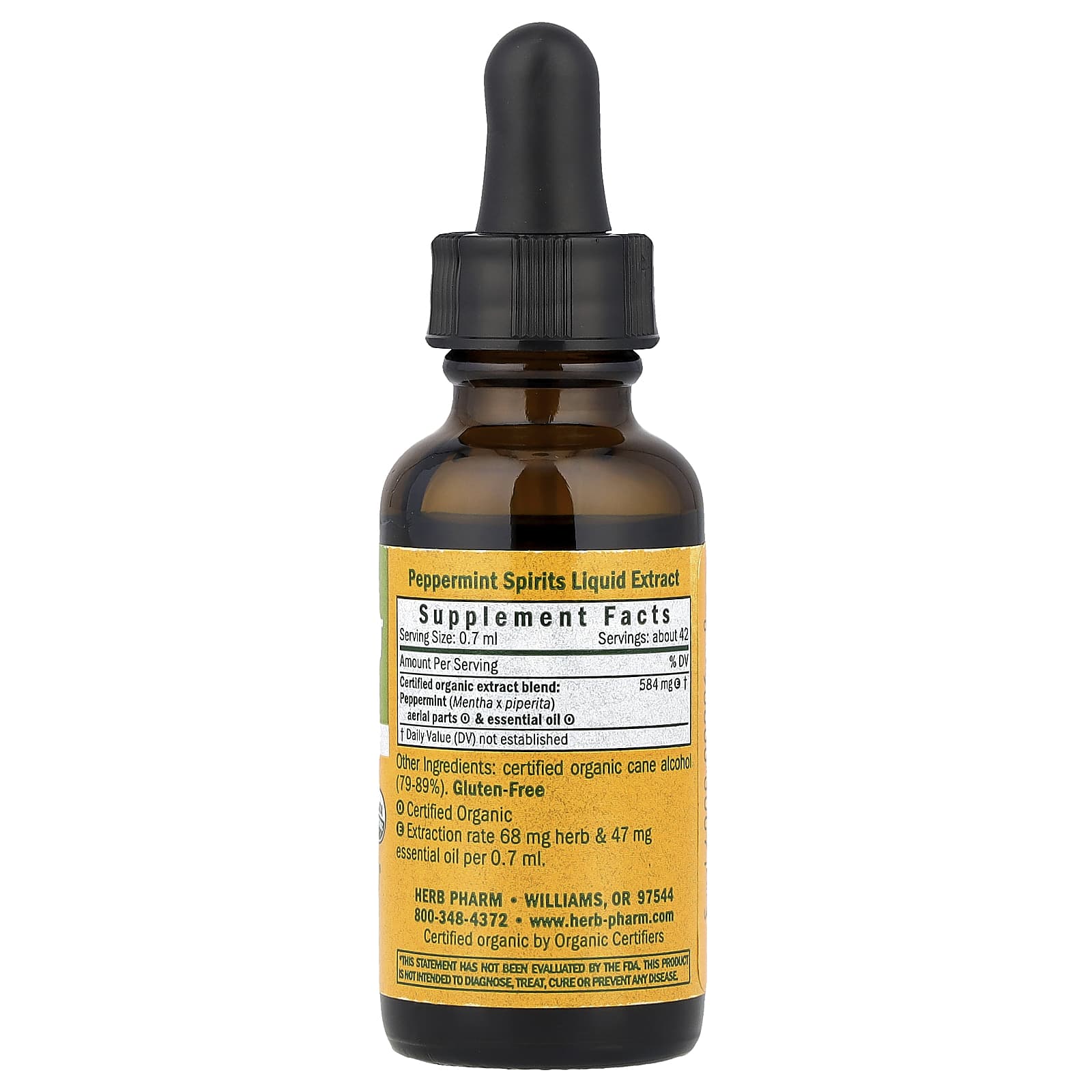 Peppermint Spirits Liquid Extract by Herb Pharm - USDA Organic, Gluten Free - Image 2