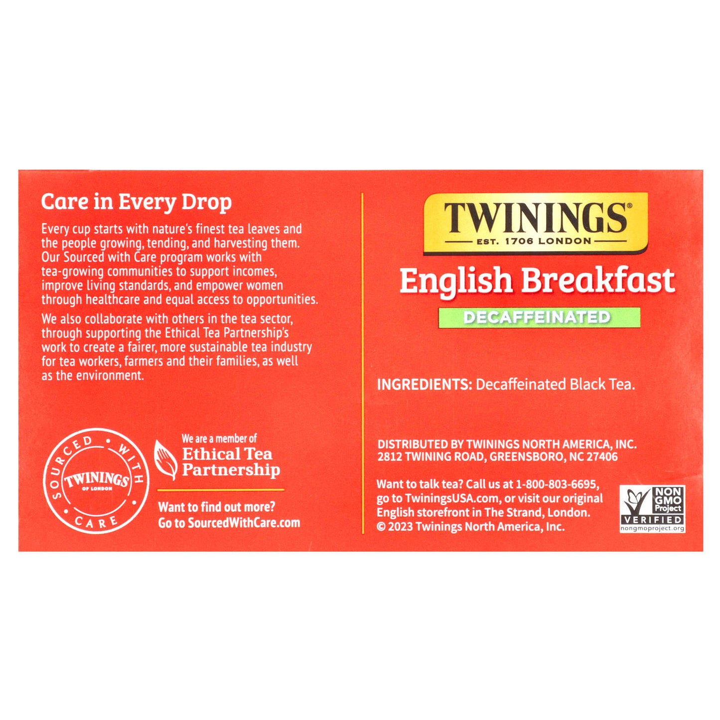 Twinings, English Breakfast, Pure Black Tea, Decaffeinated,  50 Tea Bags, 3.53 oz (100 g) - Image 2