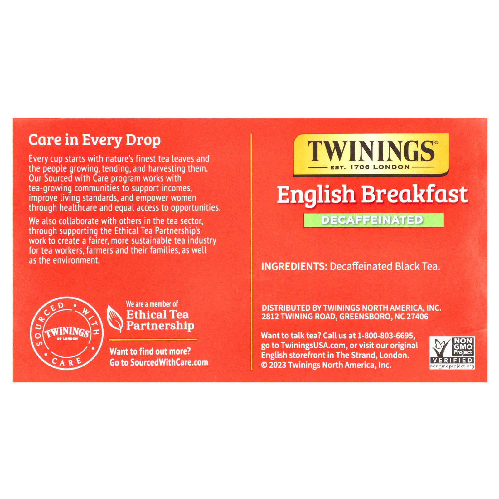 Twinings, English Breakfast, Pure Black Tea, Decaffeinated,  50 Tea Bags, 3.53 oz (100 g) - Image 2