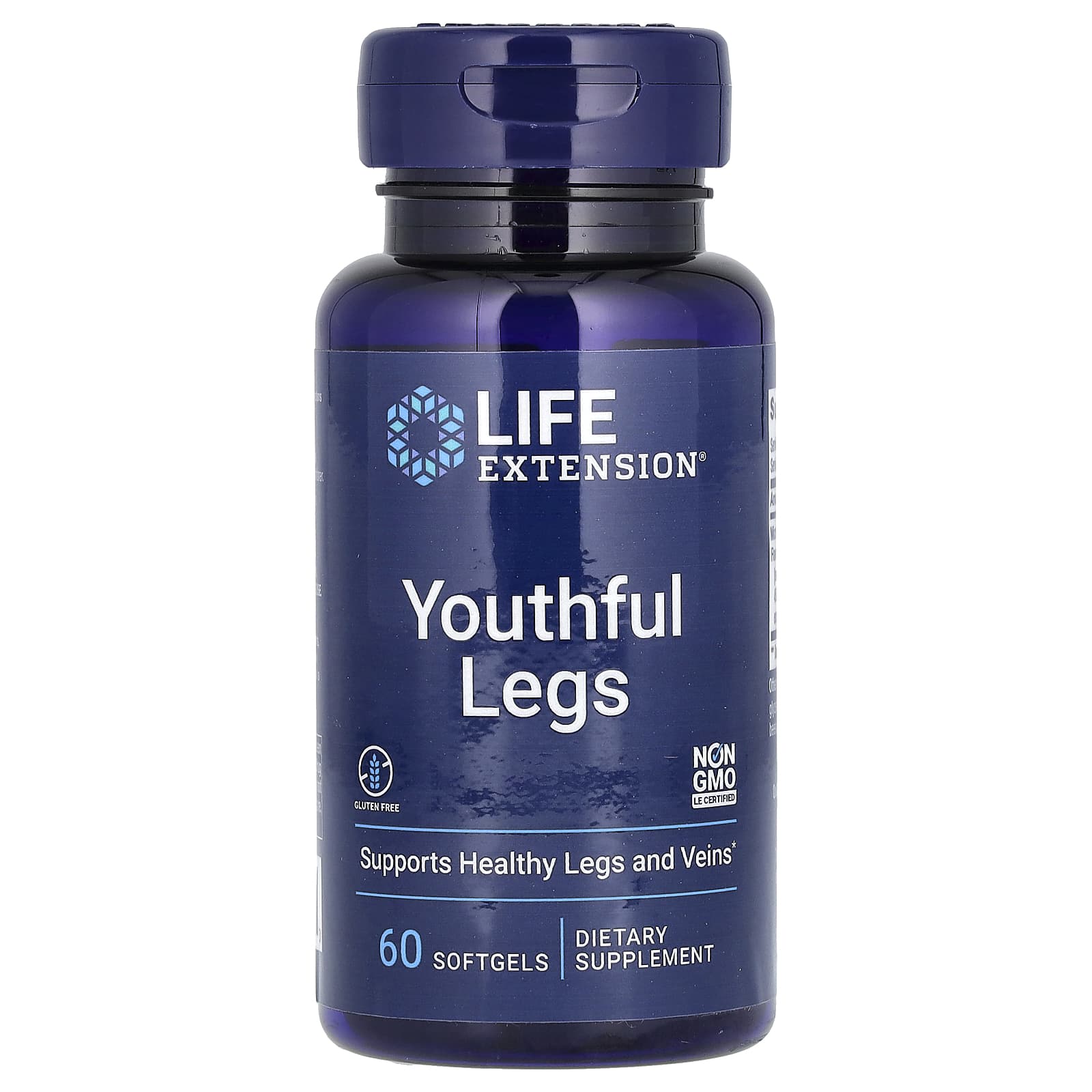 Life Extension, Youthful Legs, 60 Softgels (250 mg per Softgel) - Image 1