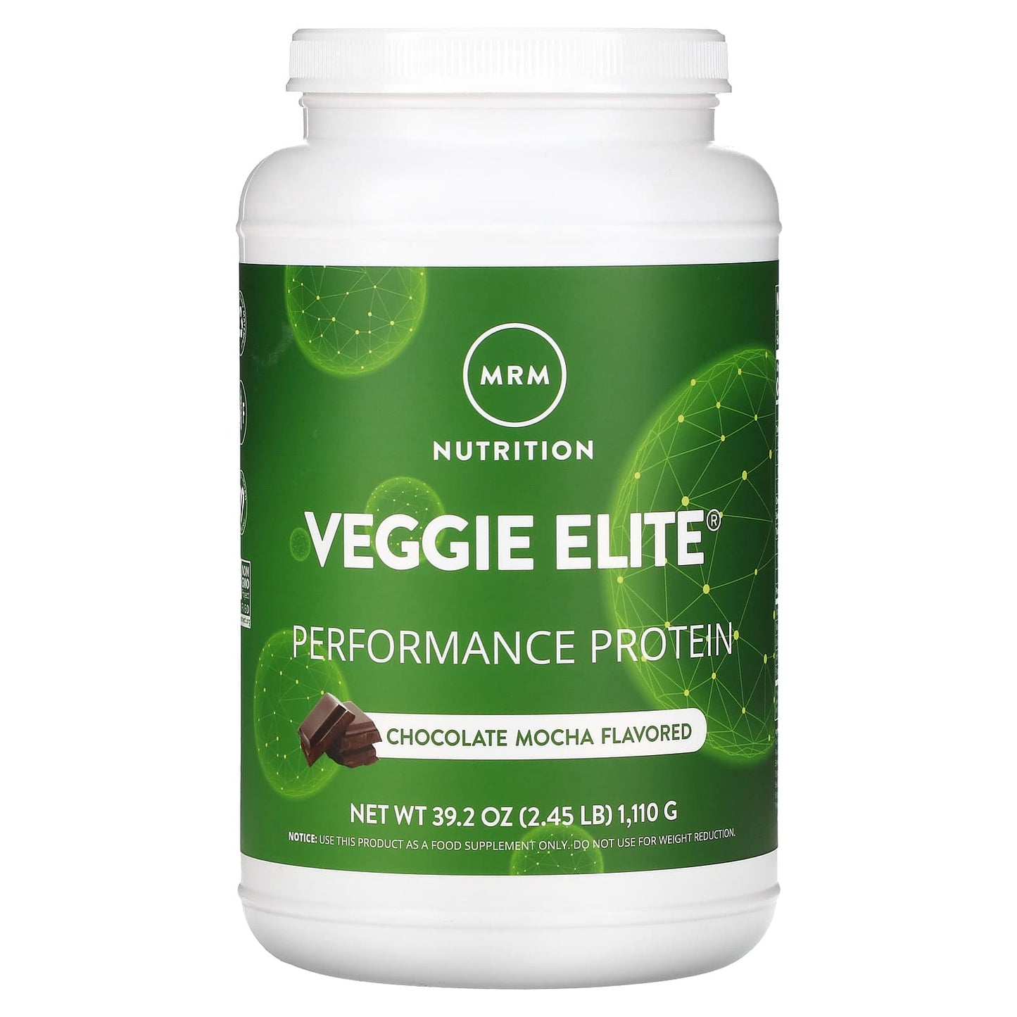 MRM Nutrition, Veggie Elite, Performance Protein, Chocolate Mocha, 2.45 lb (1,110 g) - Image 1