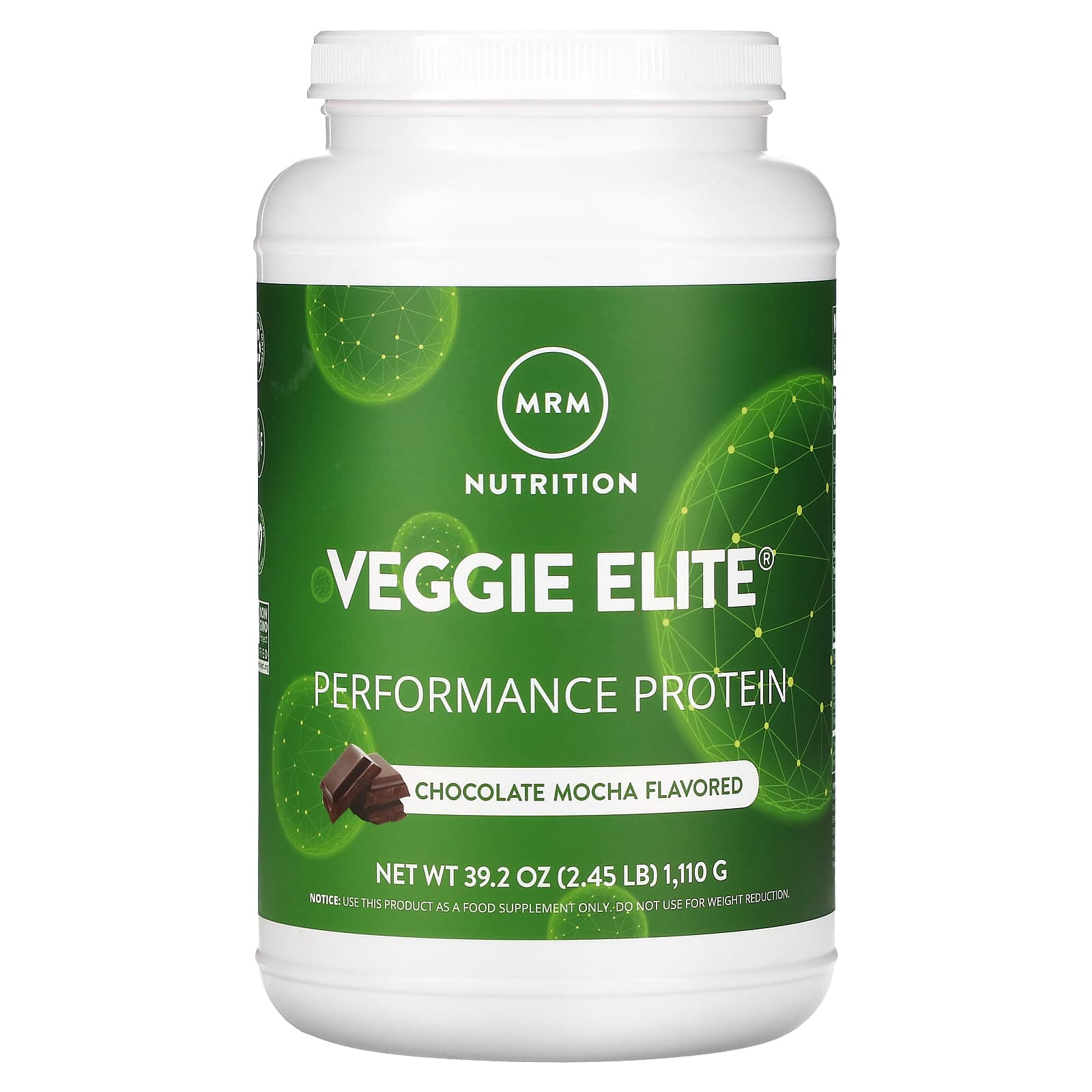 MRM Nutrition, Veggie Elite, Performance Protein, Chocolate Mocha, 2.45 lb (1,110 g) - Image 1