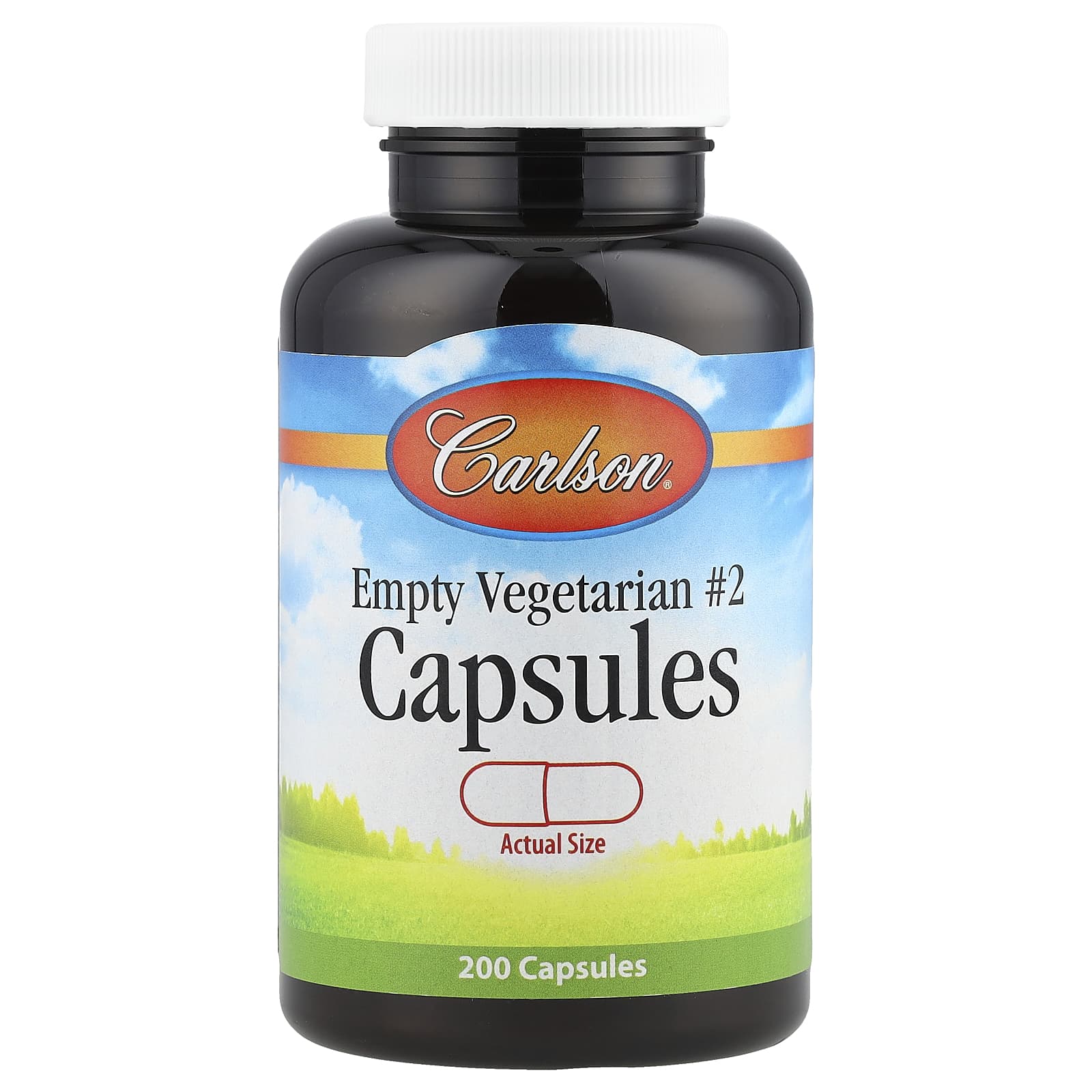Carlson Empty Vegetarian Capsules for Custom Blends - 200 Count - Image 1