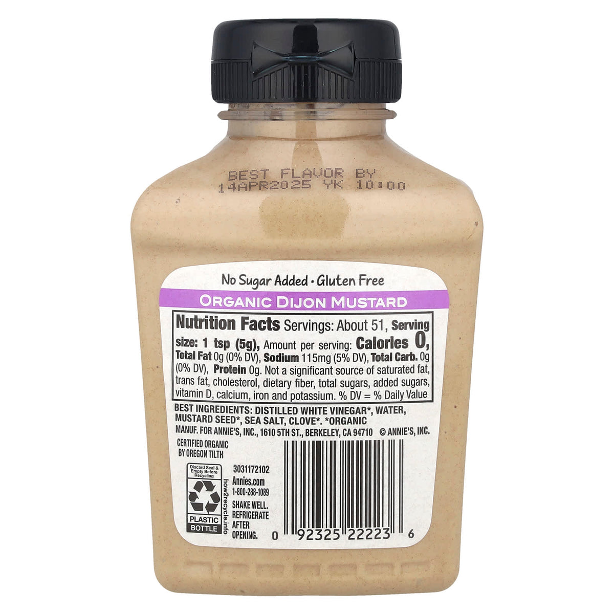 Annie's Organic Dijon Mustard, 9 oz - USDA Certified, Gluten Free, No Sugar Added - Image 2