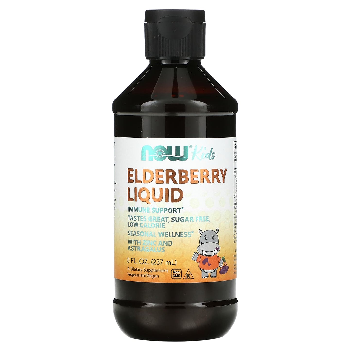 NOW Foods, Elderberry Liquid for Kids, 8 fl oz (237 ml) - Image 1