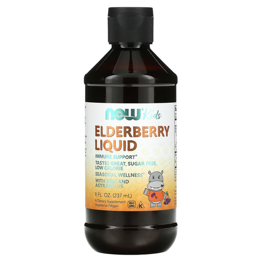 NOW Foods, Elderberry Liquid for Kids, 8 fl oz (237 ml) - Image 1