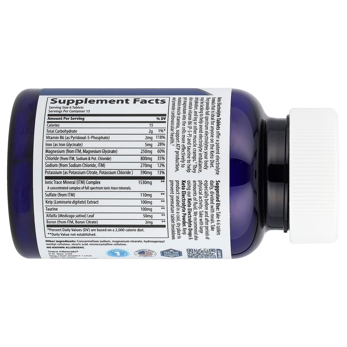 Trace, Keto Electrolyte Tablets, 90 Tablets - Image 2